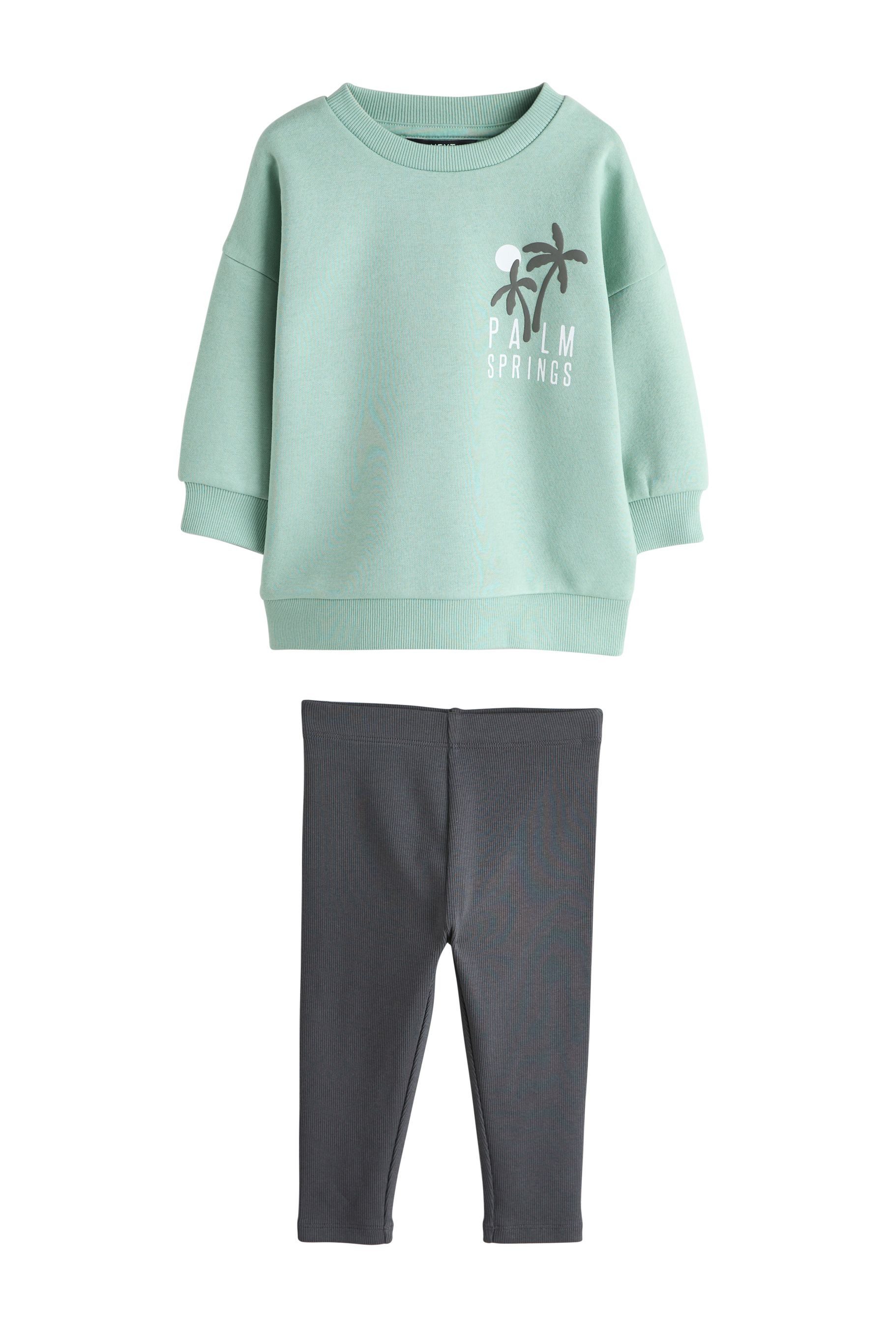 Top & Leggings Rundhals-Sweatshirt und Leggings im Set