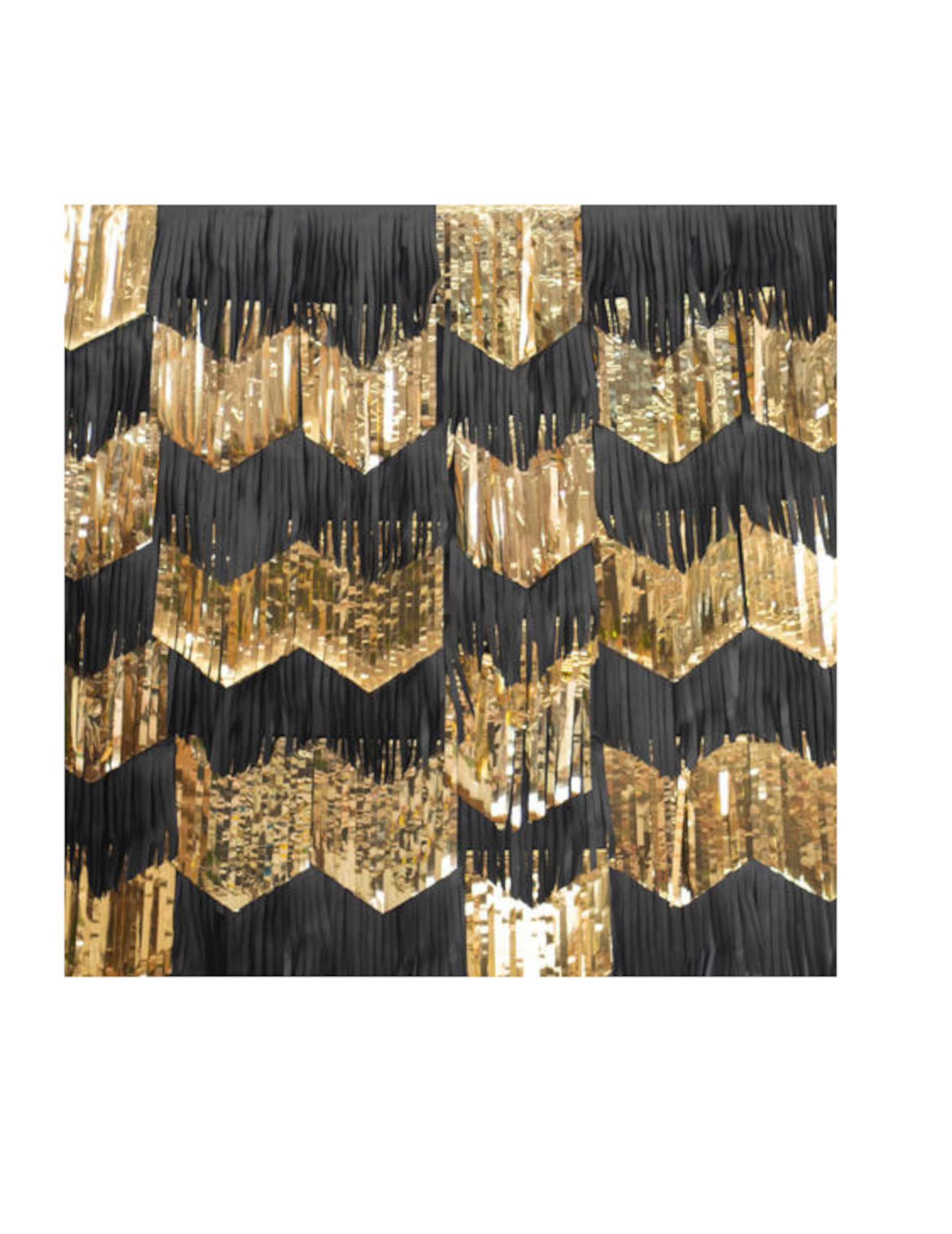 Kostüm Girlanden 7er Set Silvester Gold Schwarz