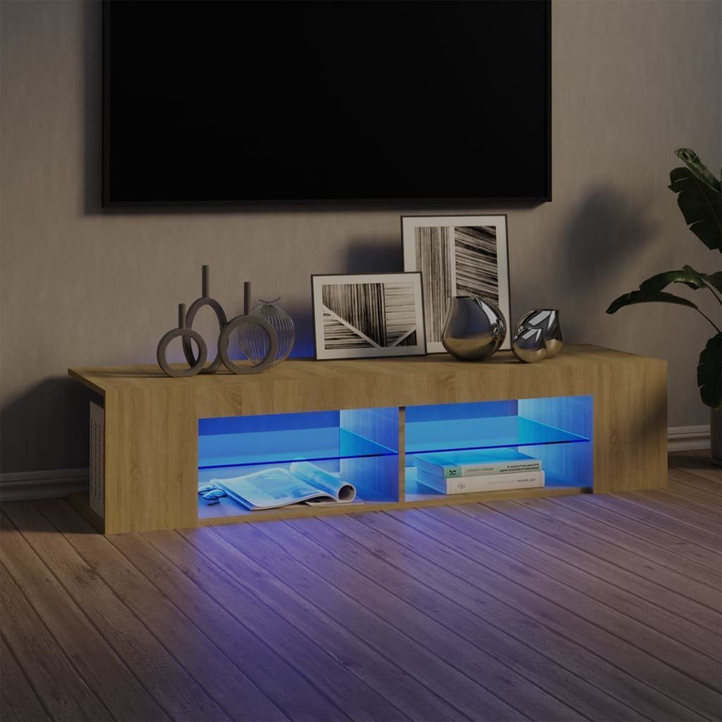 vidaXL TV-Schrank TV-Schrank mit LED-Leuchten Sonoma-Eiche 135x39x30 cm (1-St) Sonoma Eiche
