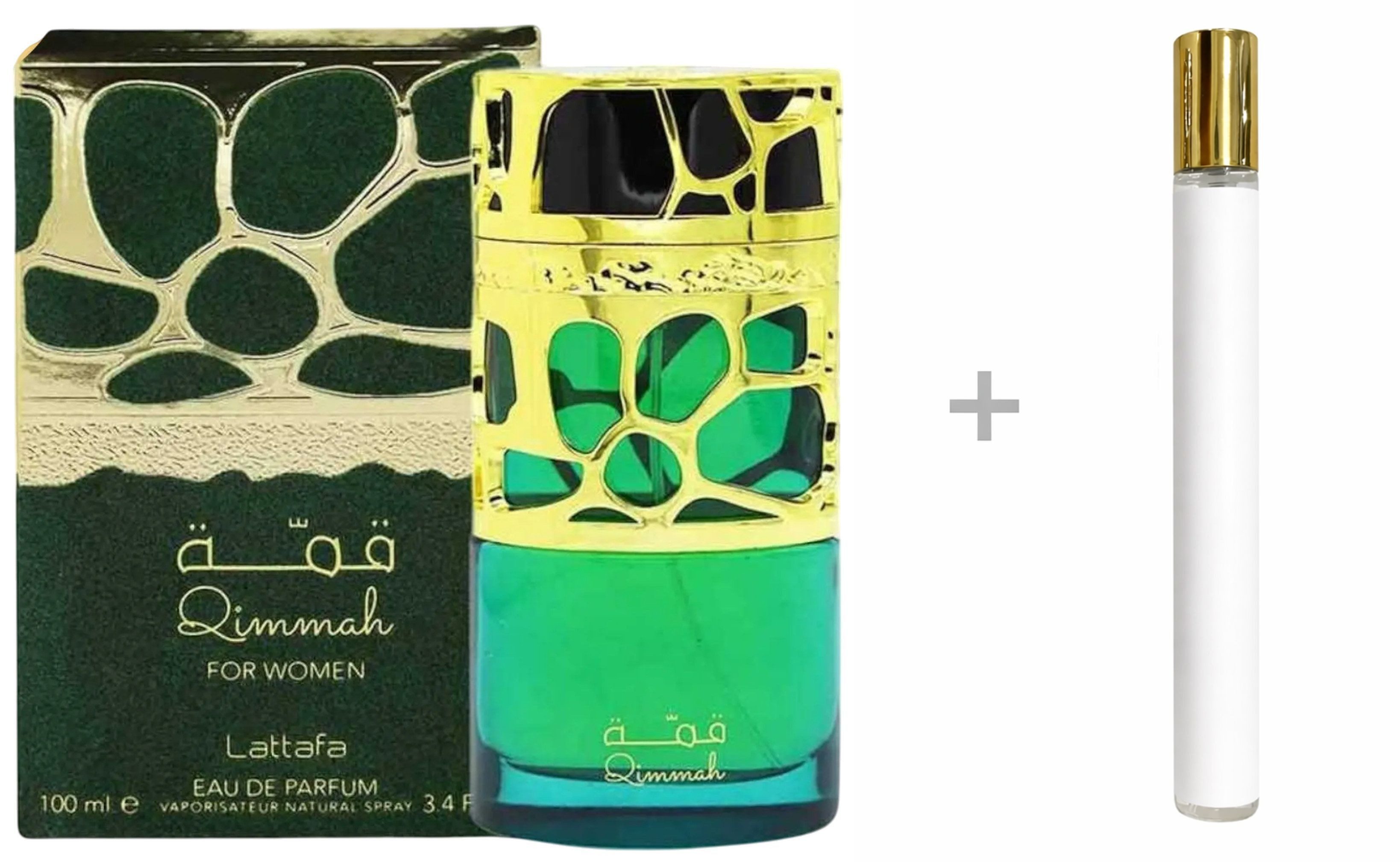 Lattafa Duft-Set Qimmah Damen EDP Spray + Reiseduft, LATTAFA, Damenparfüm, Eau de Parfum, Glasflakon, Damenduft