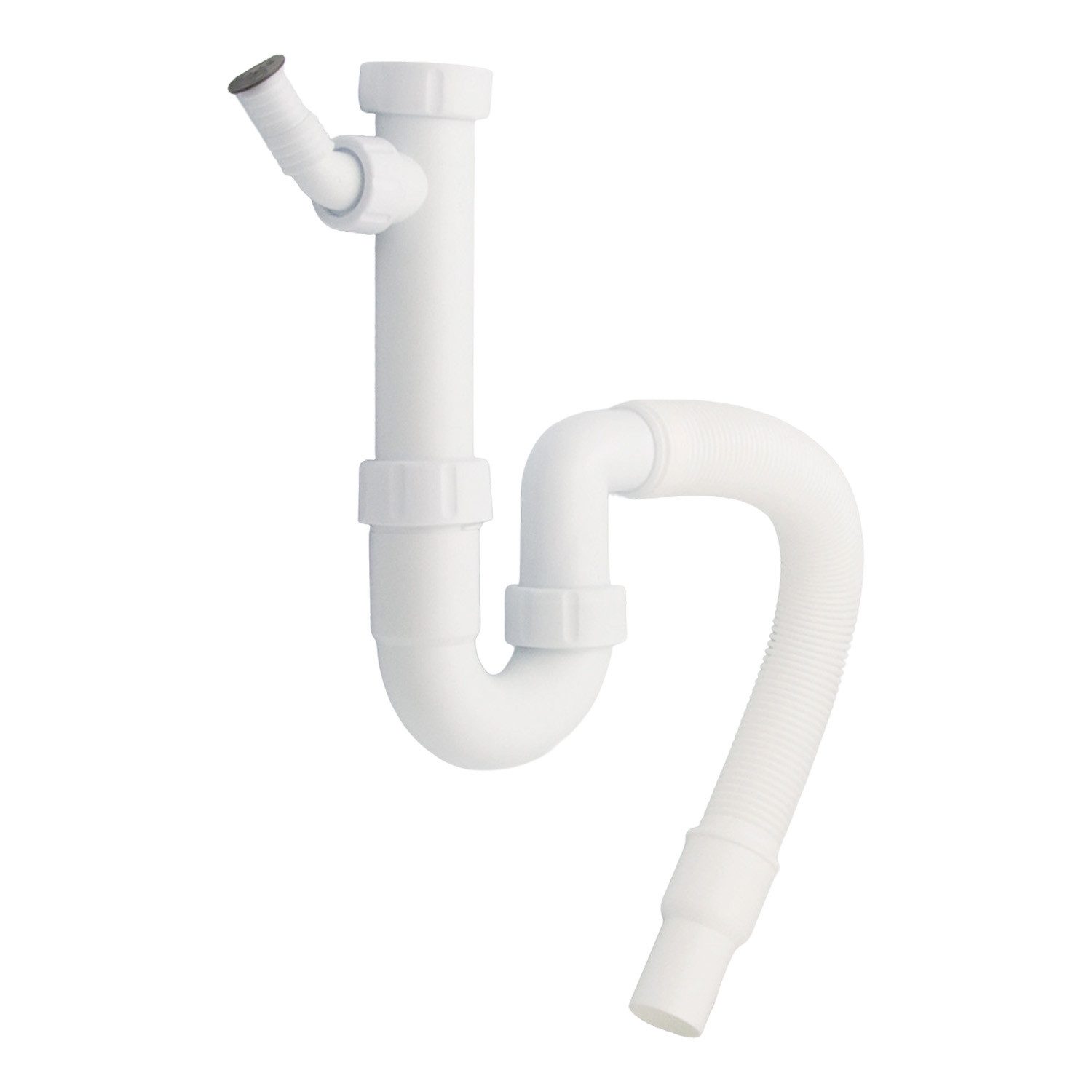 Haas Otto Siphon Siphon 1 1/2 Zoll mit flexiblem Schlauch und Geräteanschluss
