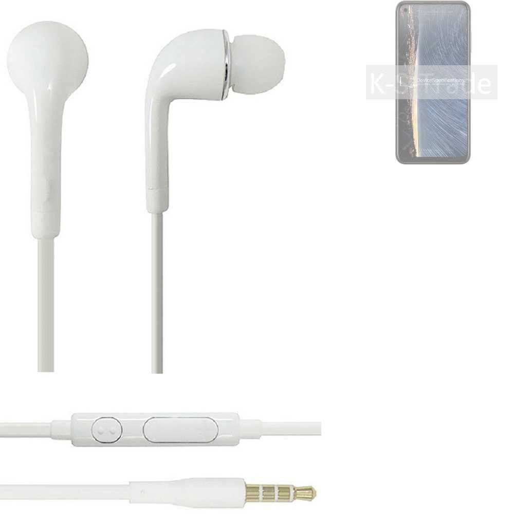 K-S-Trade für HTC Desire 22 Pro In-Ear-Kopfhörer (Kopfhörer Headset mit Mikrofon u Lautstärkeregler weiß 3,5mm)