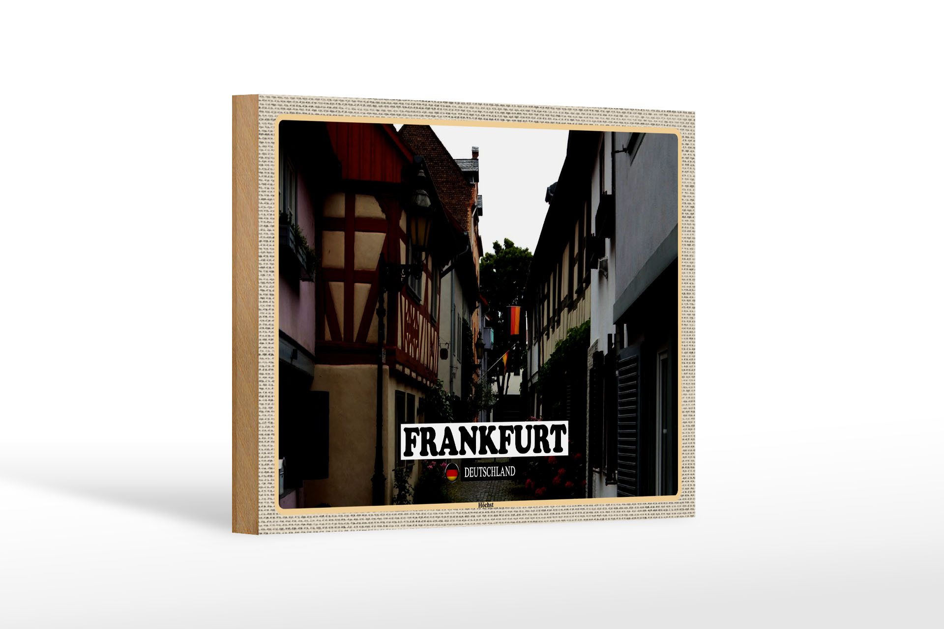Femer GmbH Holzbild Städte Frankfurt Deutschland Höchst 18x12 cm, (1 St), Glatte Holzfaserplatte (MDF), vorn beschichtet