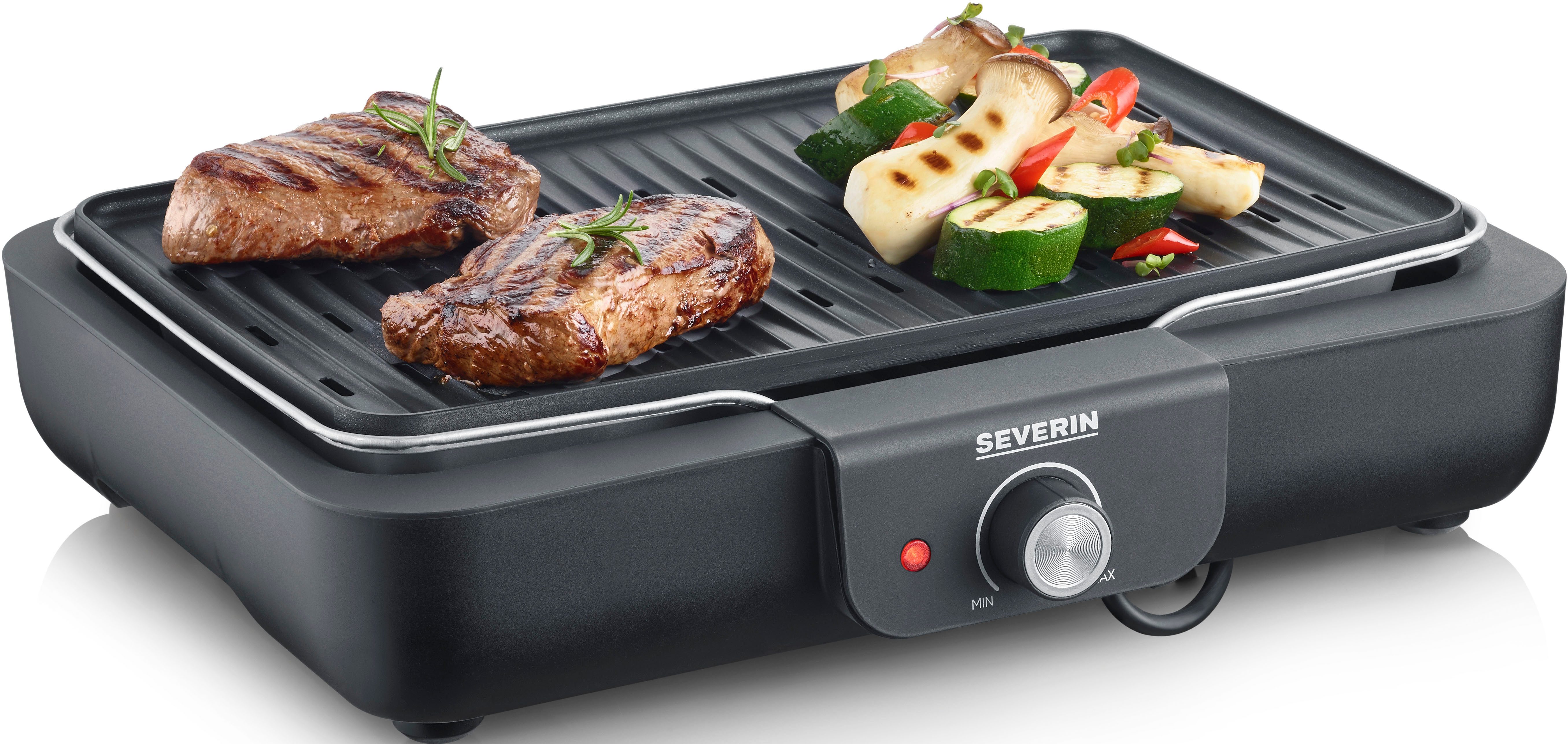 Severin Tischgrill PG 8556, 2300 W, Elektrogrill mit Platte