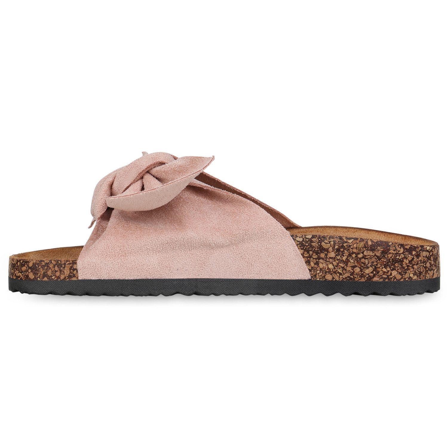 VAN HILL 833538 Pantolette Damen Sandalen Pantoletten Korkoptik Sommer Schlappen Hausschuhe