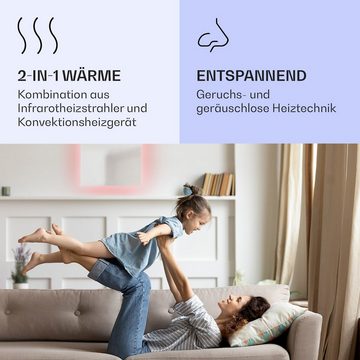 Klarstein Heizkörper Mojave Smart 500 W white, 2in1 elektrische Infrarot Wandheizung Konvektor Heizung elektrisch