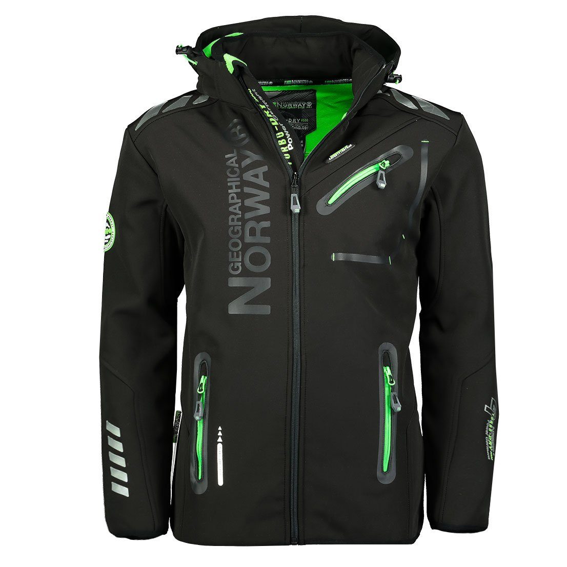 Geographical Norway Softshelljacke Herren – leichte wasserabweisende Übergangsjacke für Frühling (Sommer atmungsaktiv winddicht Größen S–7XL, 1-St) Mit Kaputze S Bis 7XL
