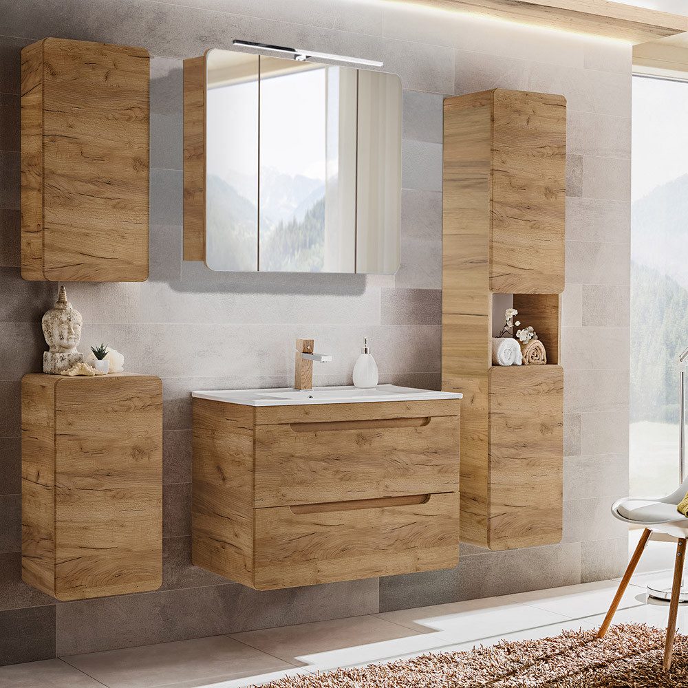 Lomadox Badmöbel-Set LUTON-56-CRAFT, (Spar-Set, 5-St), Badmöbel Komplett Se günstig online kaufen