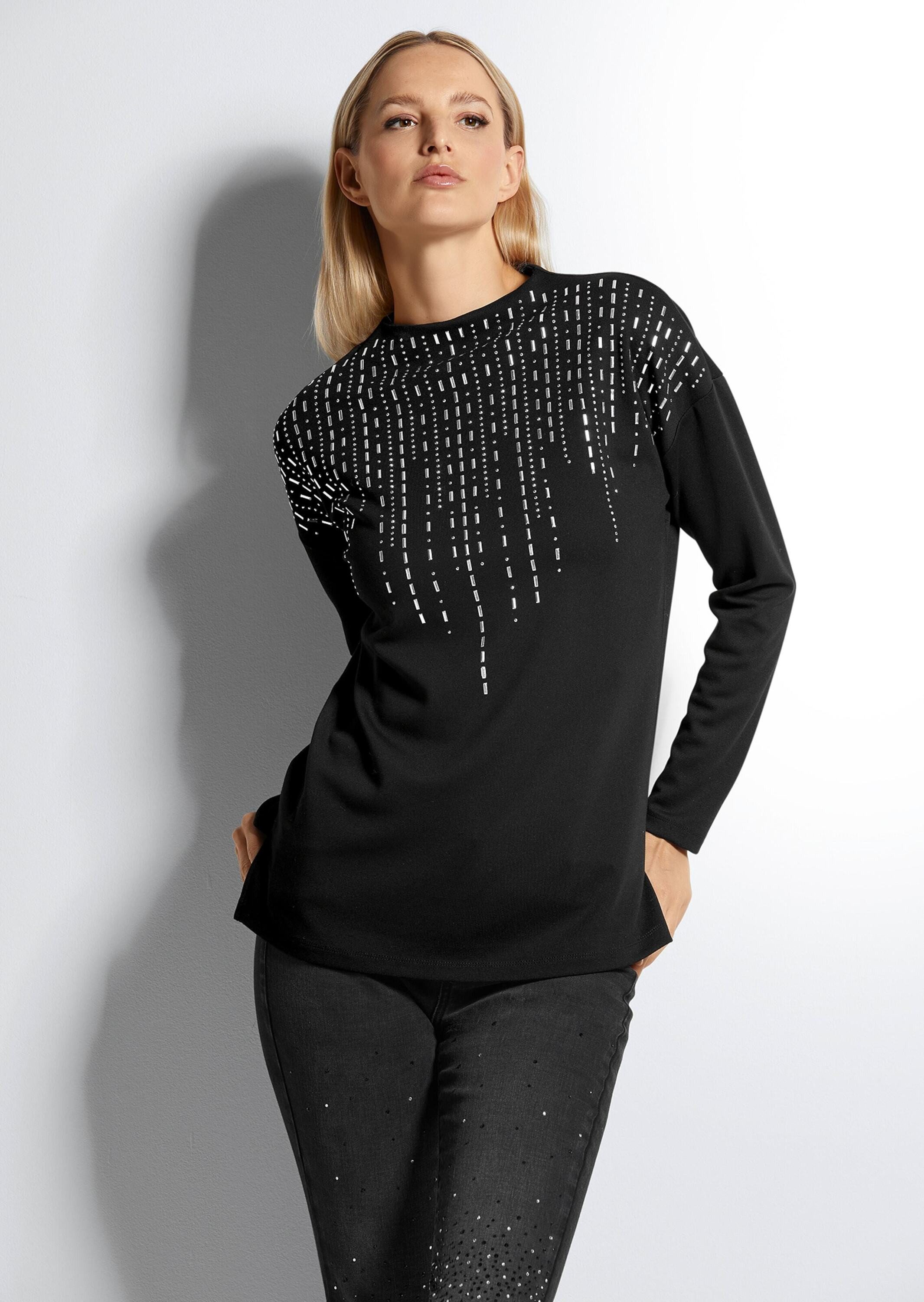 MADELEINE Langarmshirt Sweatshirt mit Strass-Besatz