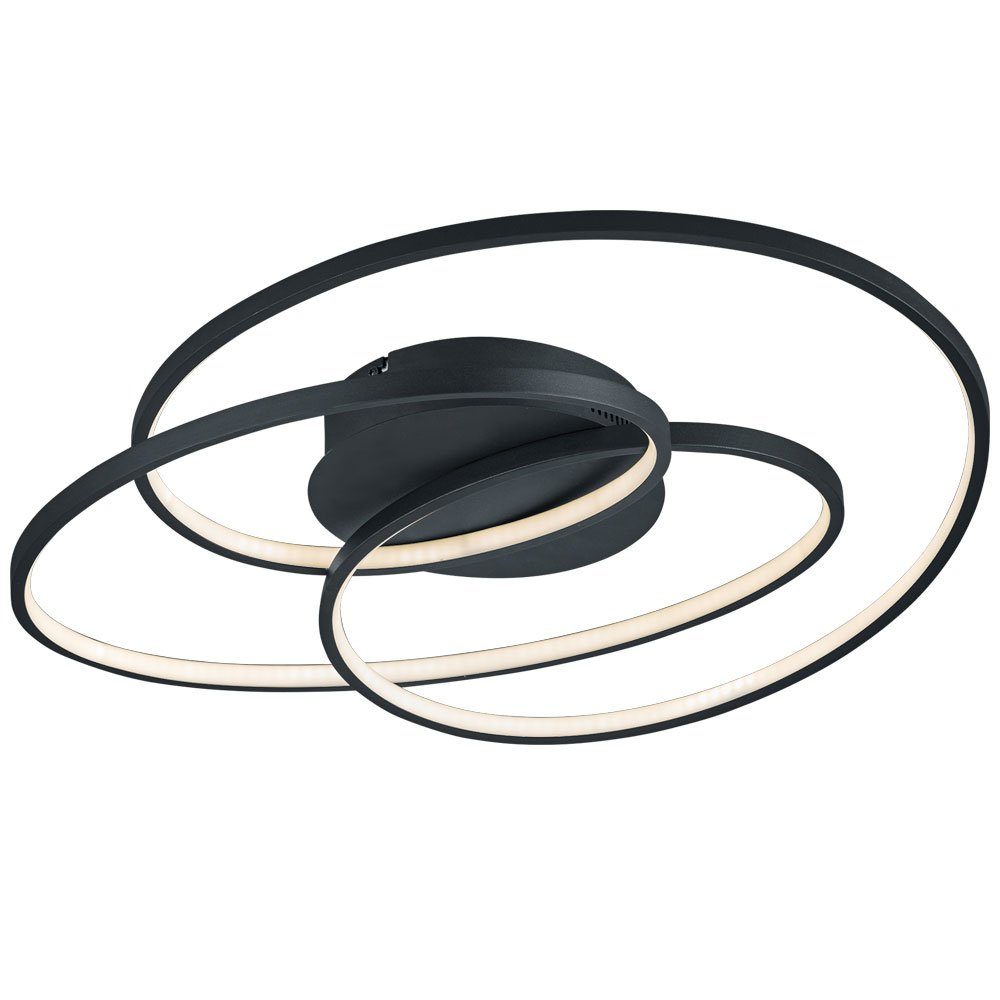 TRIO Leuchten LED Deckenleuchte, LED-Leuchtmittel fest verbaut, Warmweiß, LED Design Decken Leuchte Ring Design Wohn Zimmer Beleuchtung