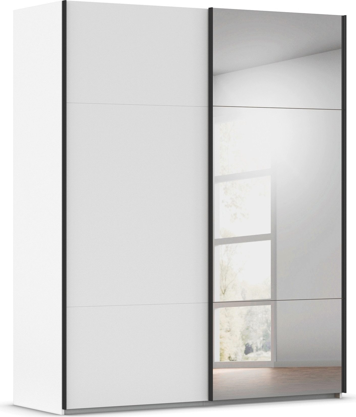 rauch Schwebetürenschrank Kleiderschrank Schrank Garderobe Schlafzimmerschrank CONTIDO (3 verschiedene Ausstattungen BASIC/CLASSIC/PREMIUM (inkl. SOFT-CLOSE) aus hochwertigem Material in 6 Breiten 2 Griff-Farben MADE IN GERMANY