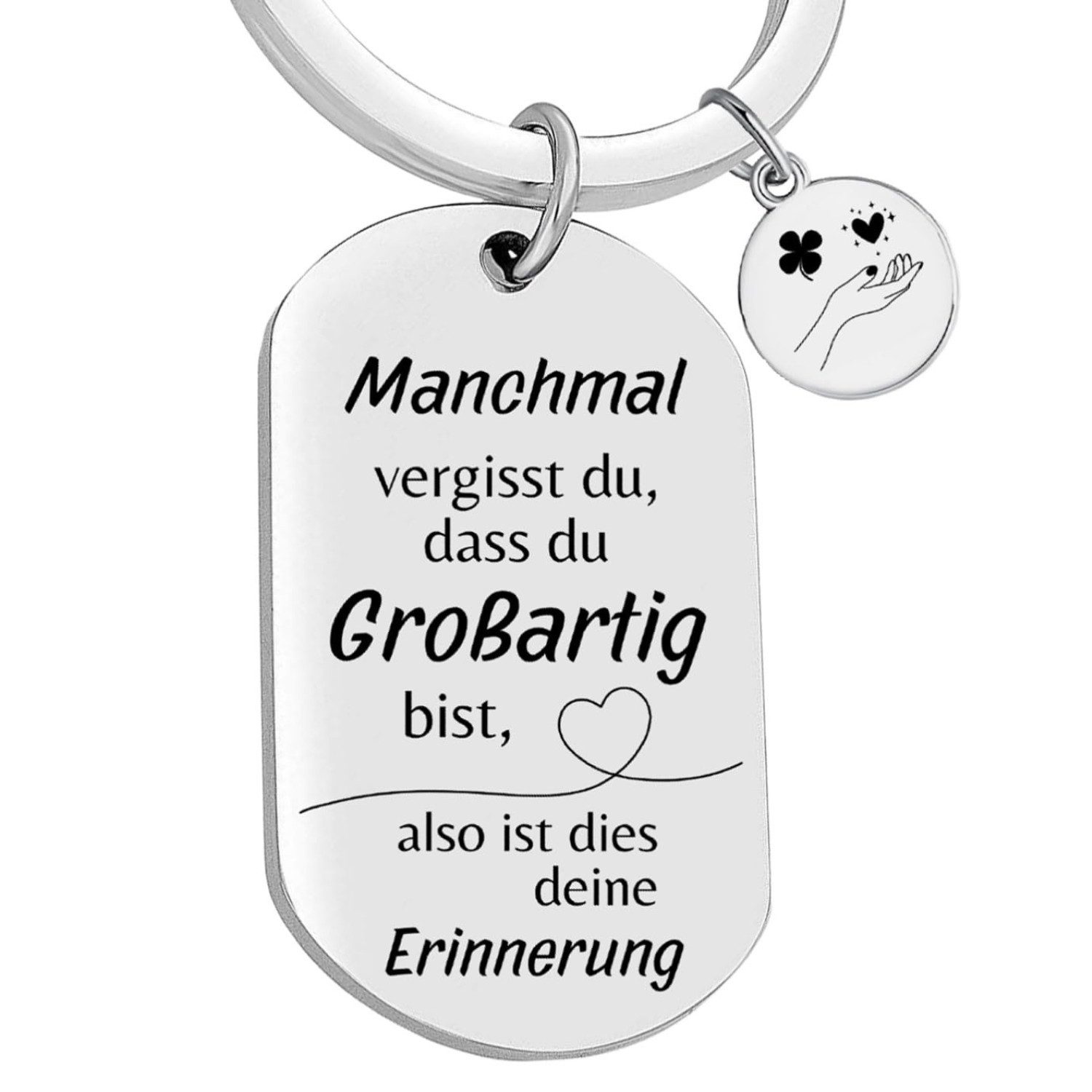 Geschenkehöhle Schlüsselanhänger PREMIUM Schlüsselanhänger mit edler Gravur als Schutzengel, Ein Schlüsselanhänger – fünf Botschaften, ein Gefühl: Liebe.