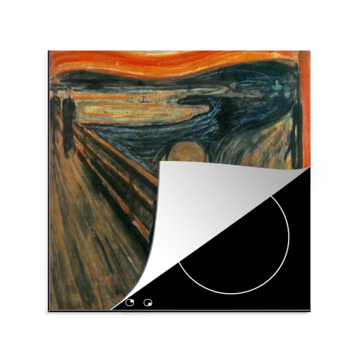 MuchoWow Herdblende-/Abdeckplatte Der Schrei - Edvard Munch, Vinyl, (1 tlg), 78x78 cm, Ceranfeldabdeckung, Arbeitsplatte für küche