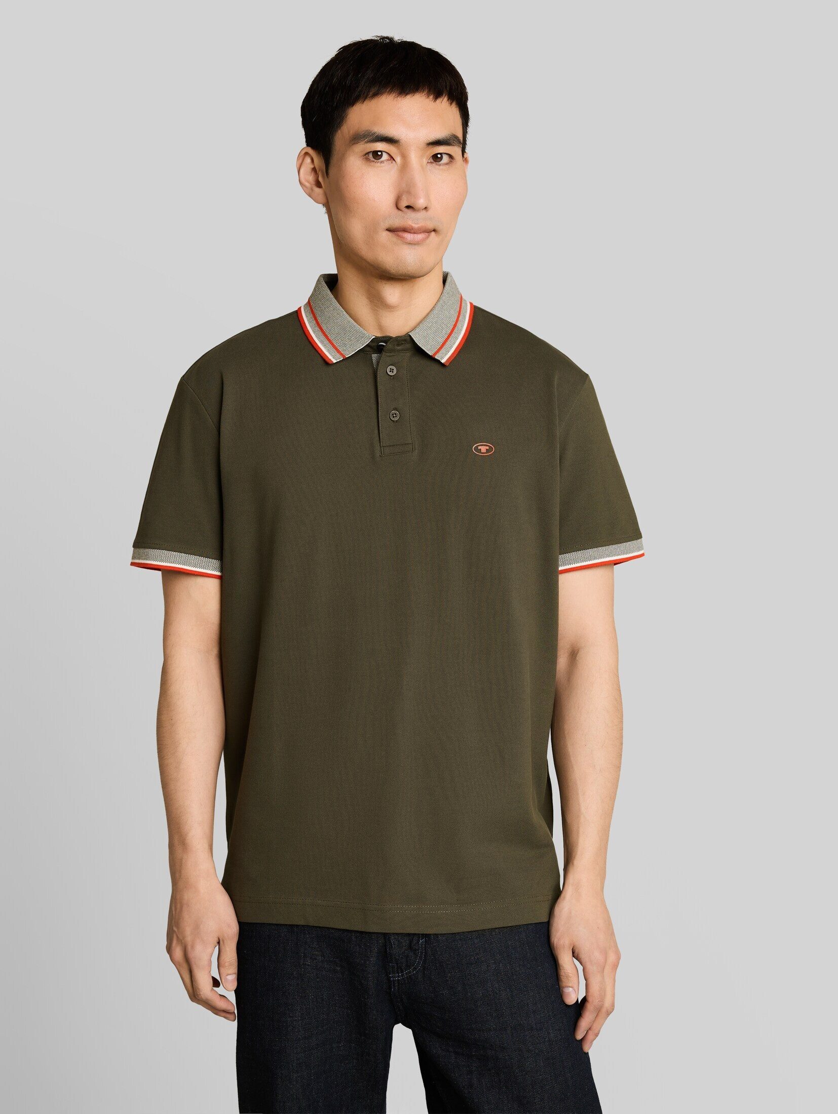 TOM TAILOR Poloshirt Poloshirts (im Einserpack) Piqué Poloshirt mit Logo-Print