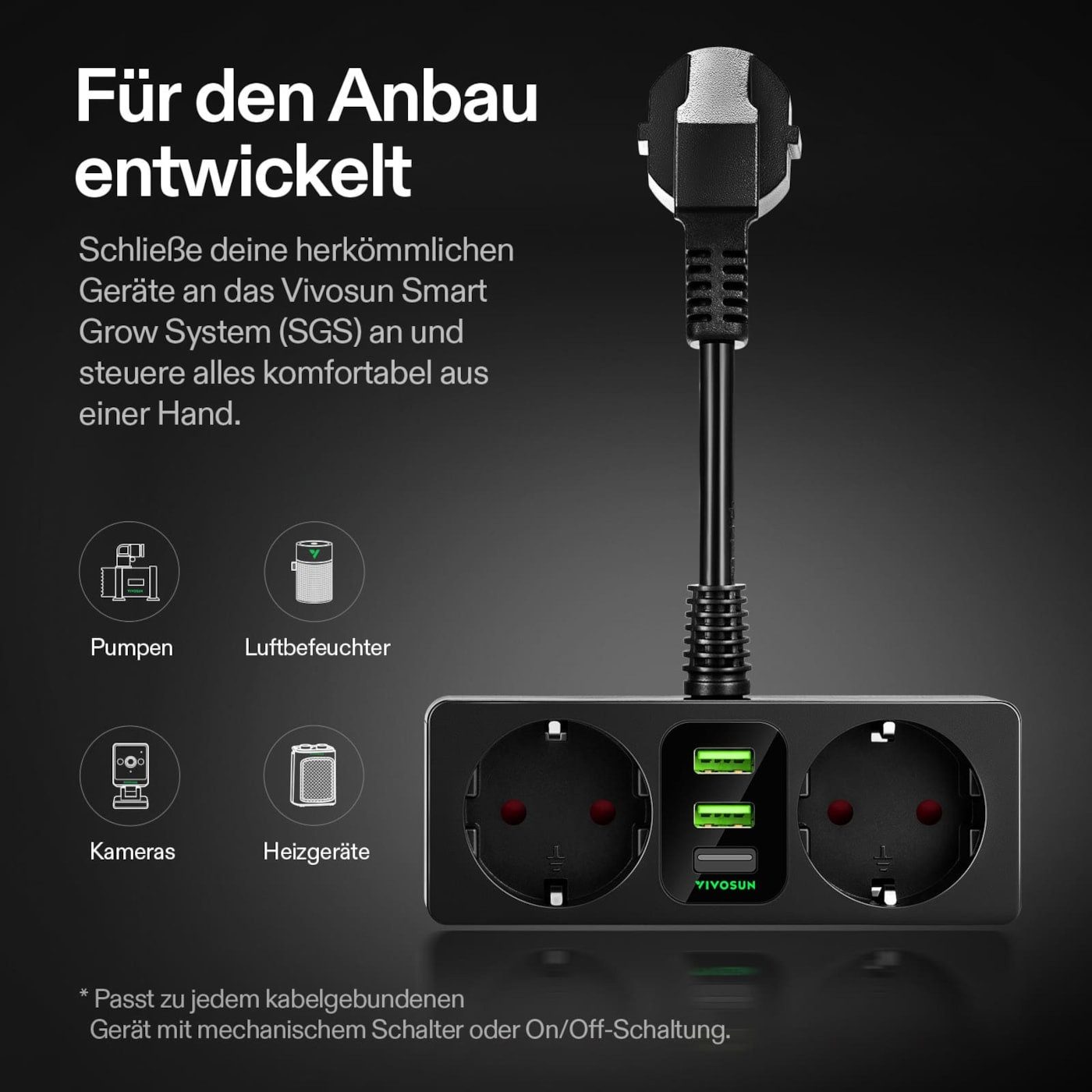 VIVOSUN Vivosun GrowHub Outlet Controller A22 Smarte Zweifach-Steckdosenleiste, Smart Plug Thermostat mit App Steuerung
