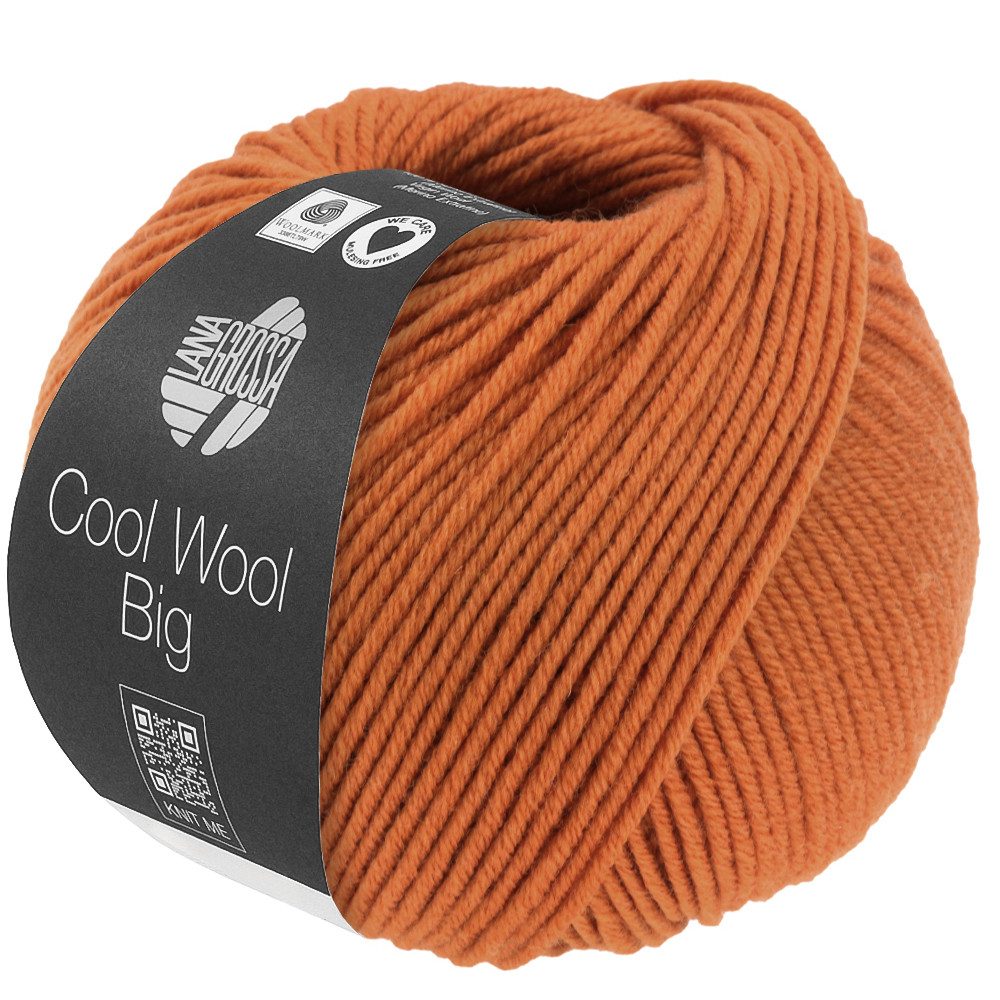 LANA GROSSA COOL WOOL BIG 50 g pflegeleichtes Strickgarn extrafeine Merinowolle Häkelwolle, 120 m (Premium Merinowolle Garn für Strickideen, Klassiker aus purer, extrafeiner Merinowolle), 50 g