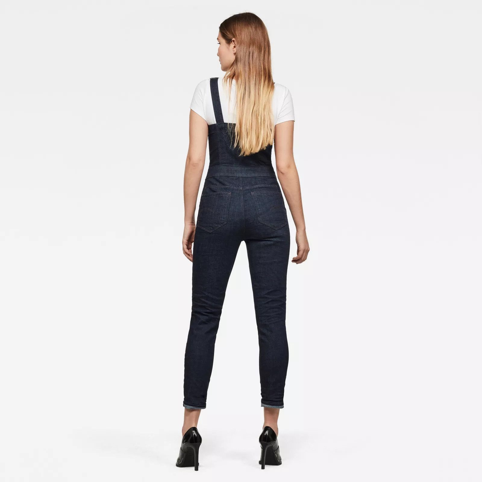 G-STAR Jumpsuit Damen Blau Denim Eyevi Slim Jumpsuit Womens 3D Raw Denim Größe: M (1-tlg) Eyevi Slim Jumpsuit wmn 3D Raw Denim Size M