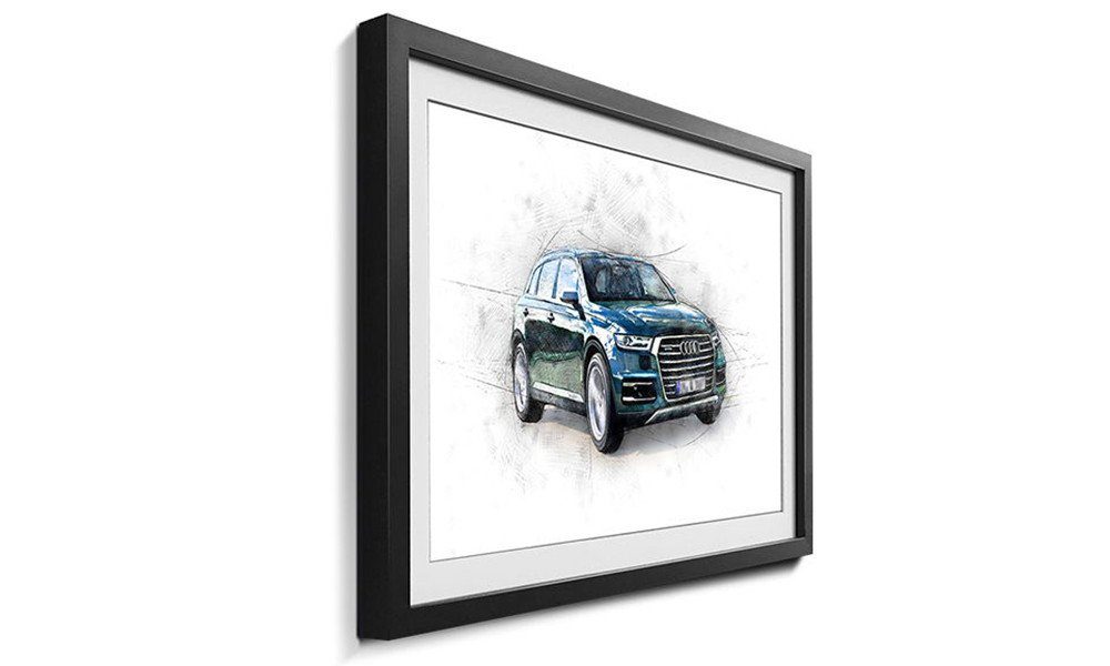WandbilderXXL Bild mit Rahmen Blue Dream, Auto, Wandbild, in 4 Größen erhältlich