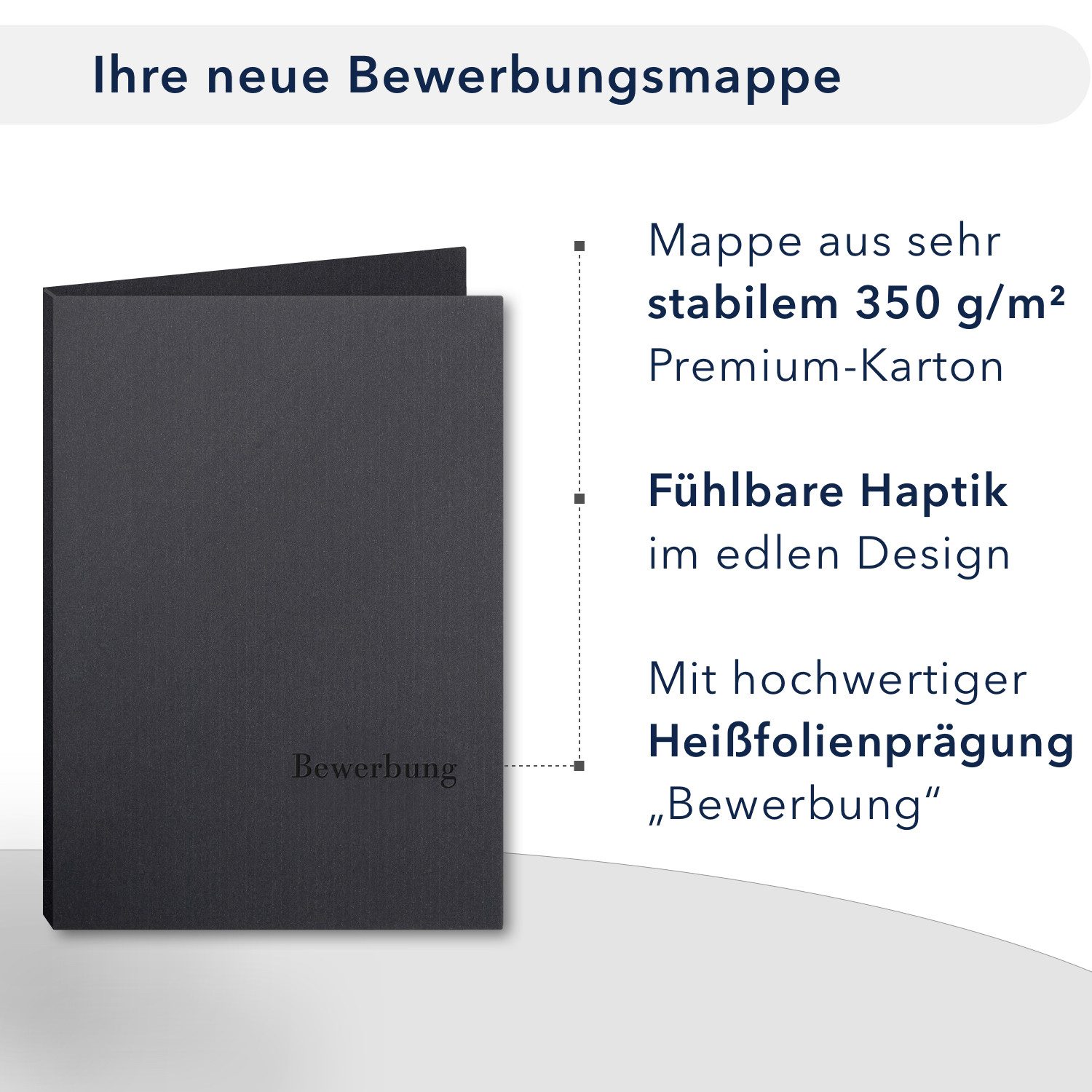 STRATAG Bewerbungsmappe Lemani® IMPULS - 5 Stück 1-teilig mit 1 Klemmschiene (Set, 5-St., Premium-Qualität mit hochwertiger Prägung Bewerbung), direkt vom Herst – Bild 3 von 5