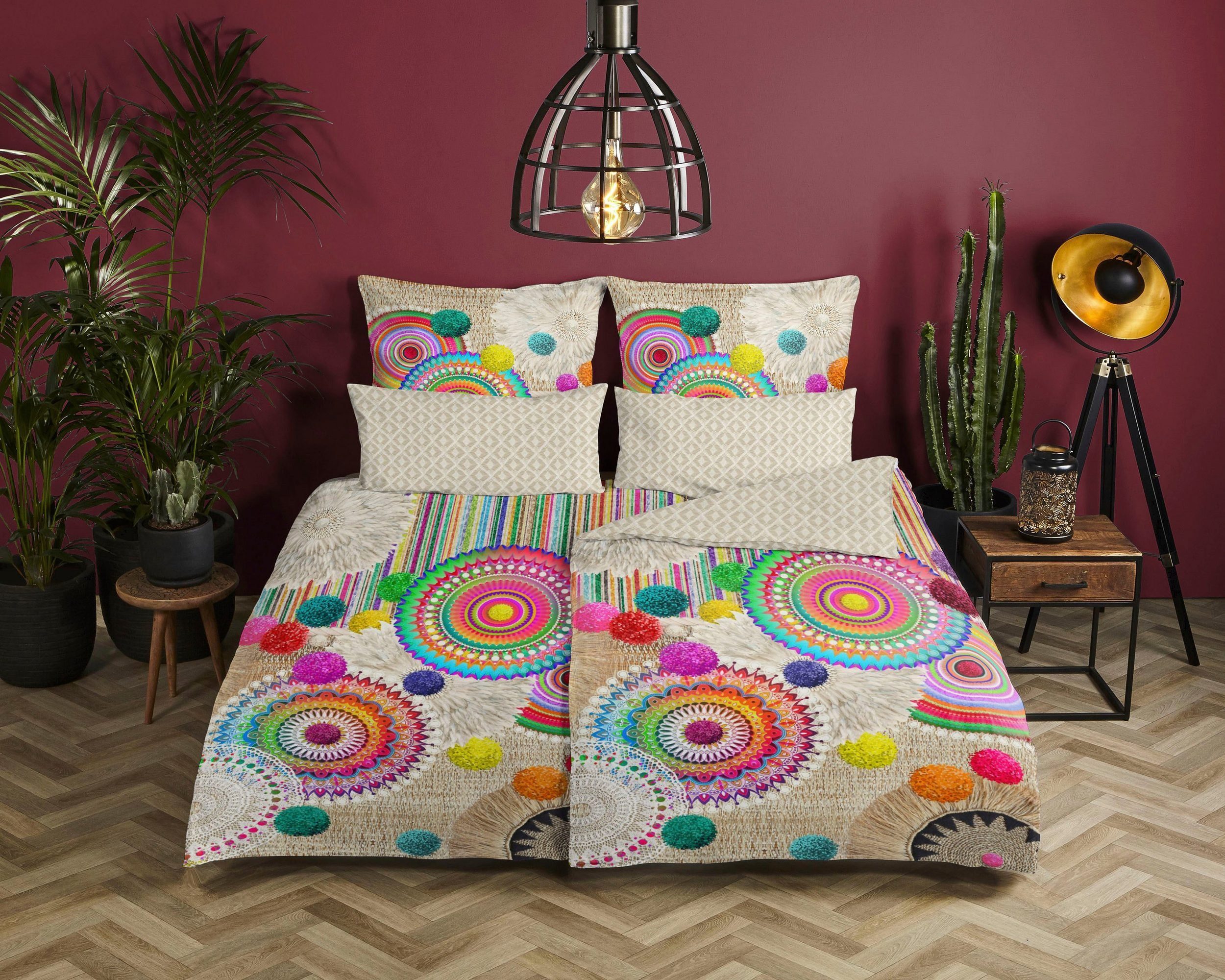 hip Wendebettwäsche Inessa Bettwäsche-Set Bettbezug & Kissenbezüge, Satin, 2 teilig, mit Mandalas