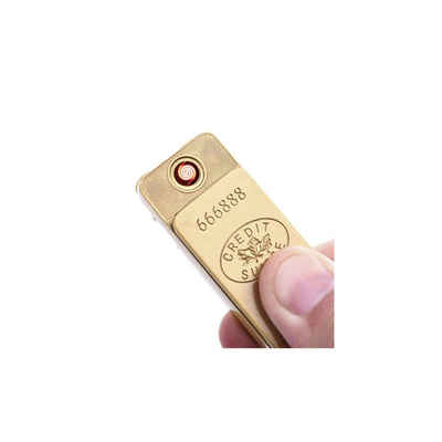 Nass Feuerzeuge USB Elektro Feuerzeug Wiederaufladbar Sturmfeuerzeug Glühspirale Gold (1-St)