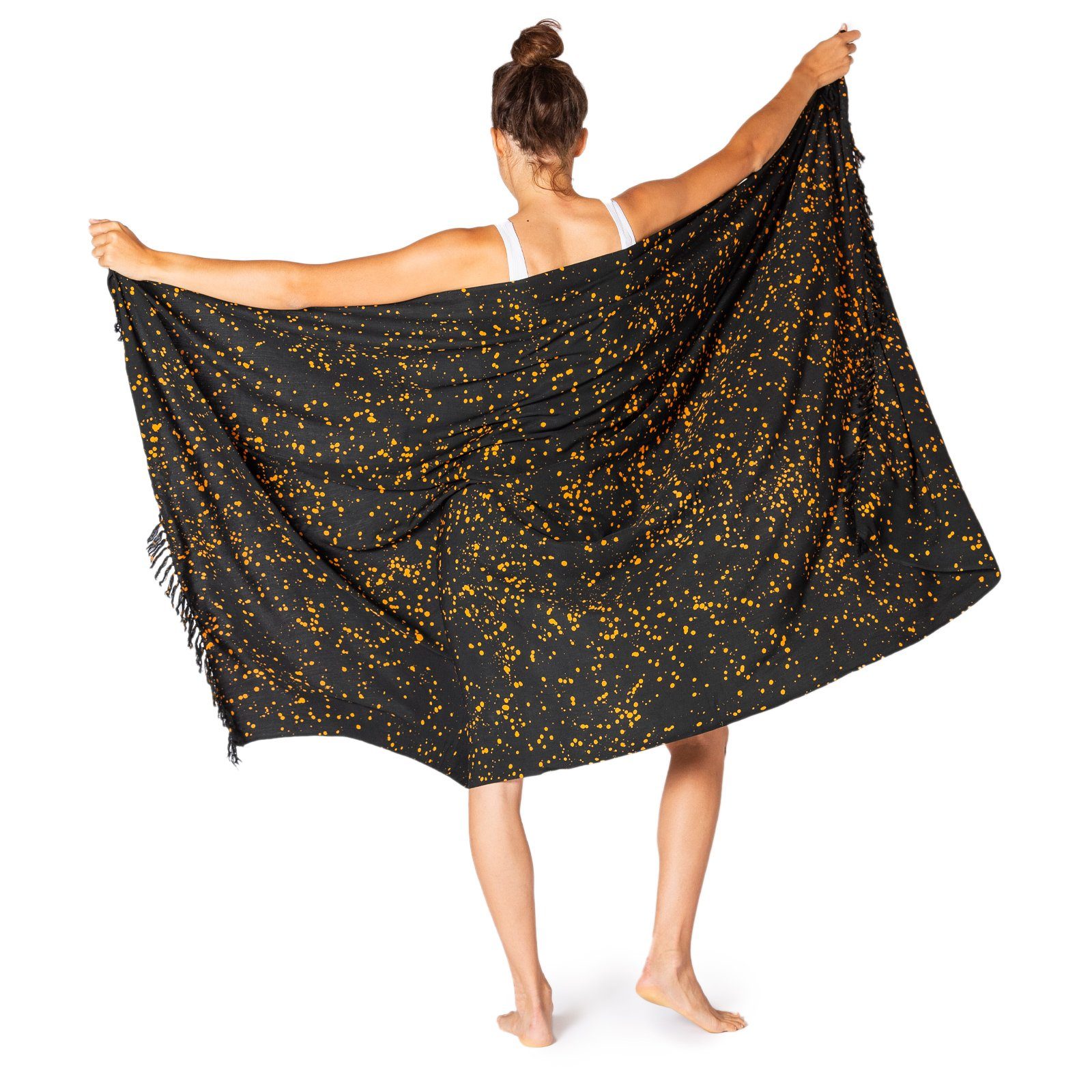 PANASIAM Sarong Pareo Starlit Wachsbatik aus hochwertiger Viskose Strandtuch, Viskose, Strandkleid Bikini Cover-up Tuch für den Strand Schultertuch Halstuch