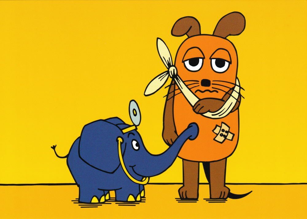 Postkarte "Sendung mit der Elefant" Doktor Maus