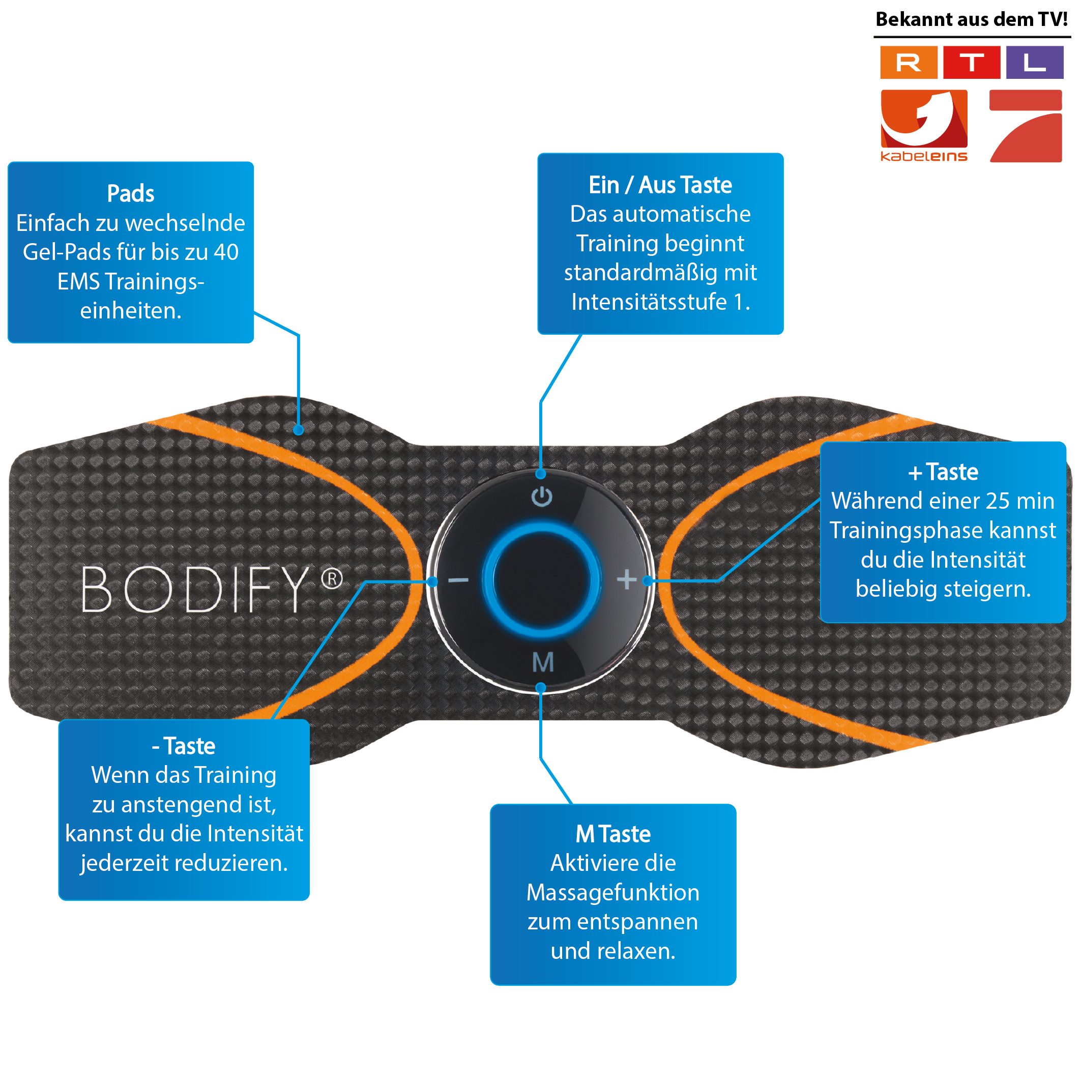 BODIFY EMS-Arm-Trainer - 2in1 EMS Trainer - Gezielte Stimulation der Arm & Beinmuskulatur