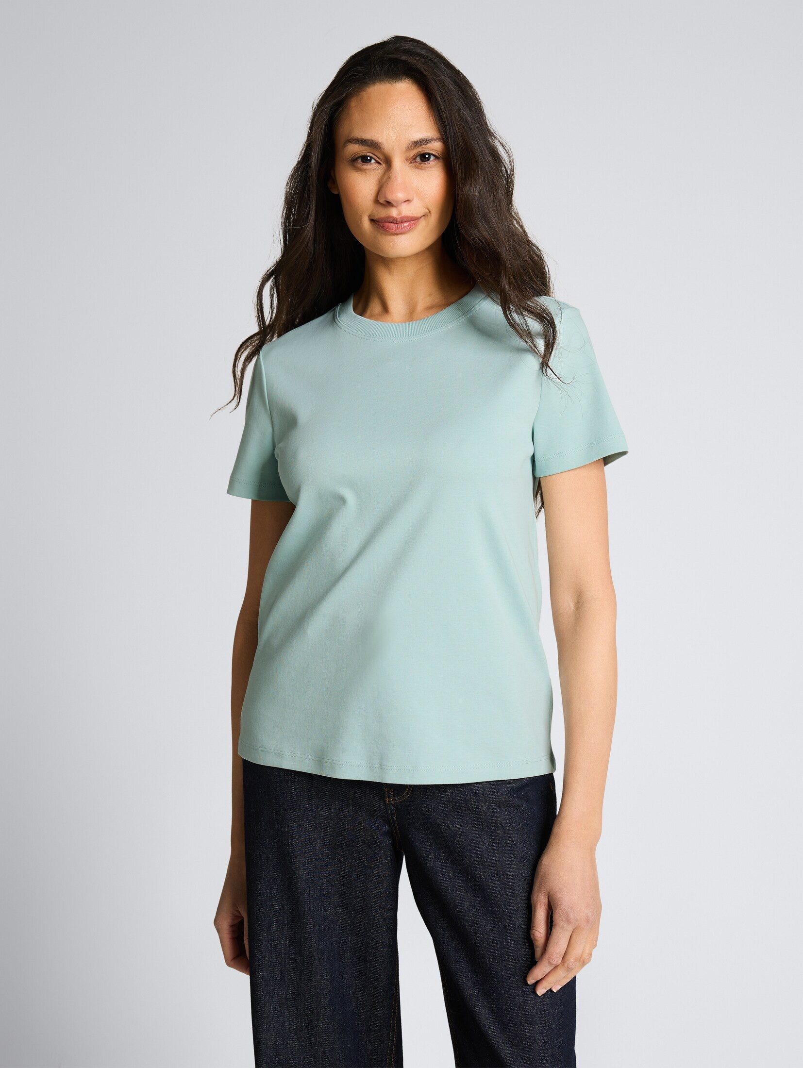 TOM TAILOR T-Shirt T-Shirt Basic T-Shirt aus Baumwolle günstig online kaufen
