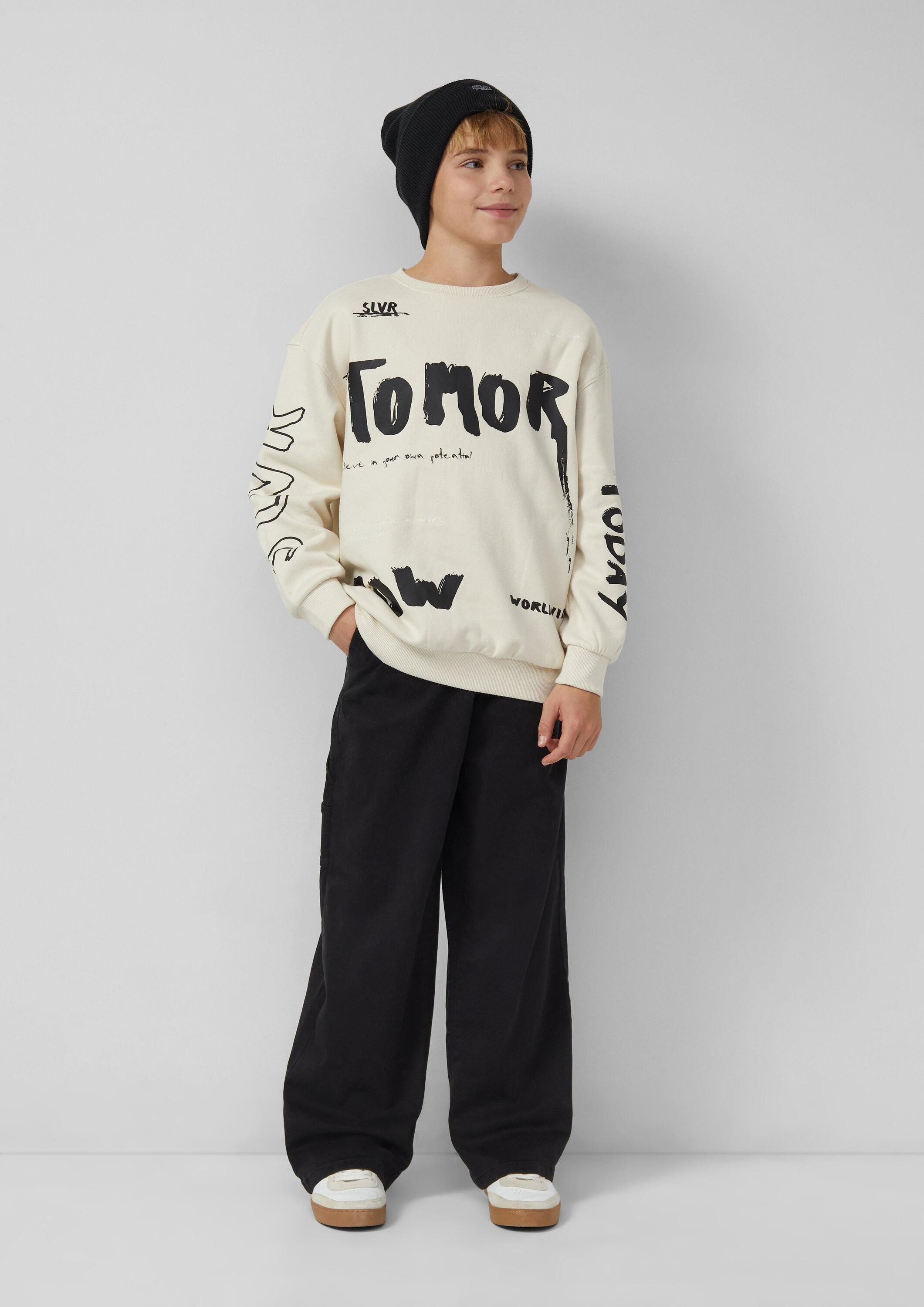 s.Oliver Sweatshirt Sweatshirt Oversized Sweatshirt mit All-over-Print