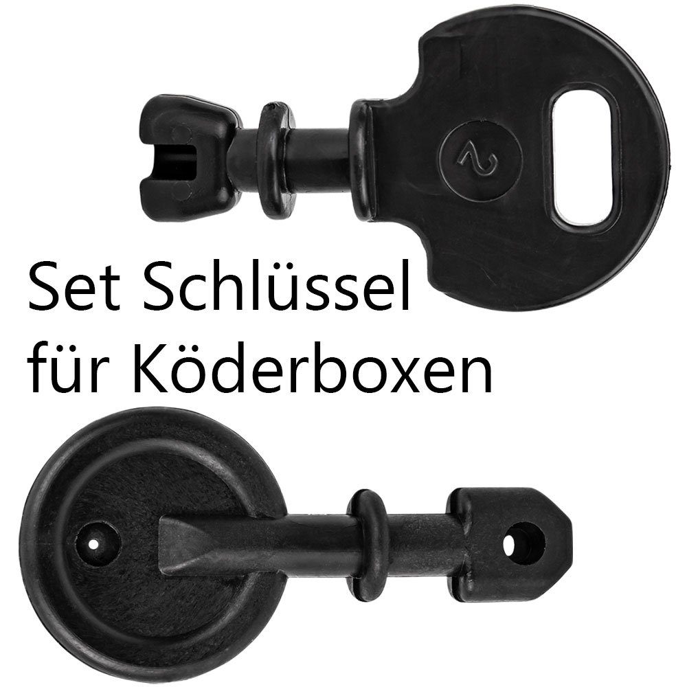Lebendfalle 2x Schlüssel Zusatzschlüssel Ersatzschlüssel für Köderboxen Typ H / P