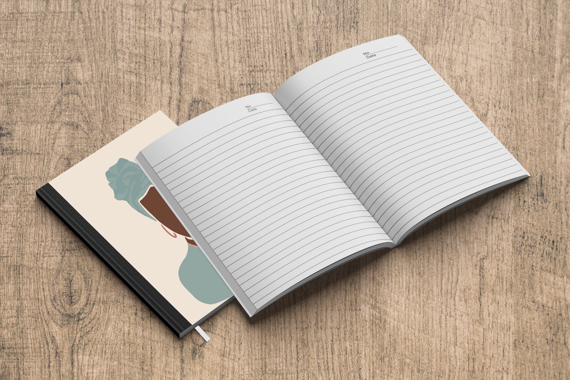 Tagebuch, Pastell 98 A5, - Journal, Frau, Merkzettel, MuchoWow Notizheft, Notizbuch Seiten, - Haushaltsbuch Porträt-Zeichnung