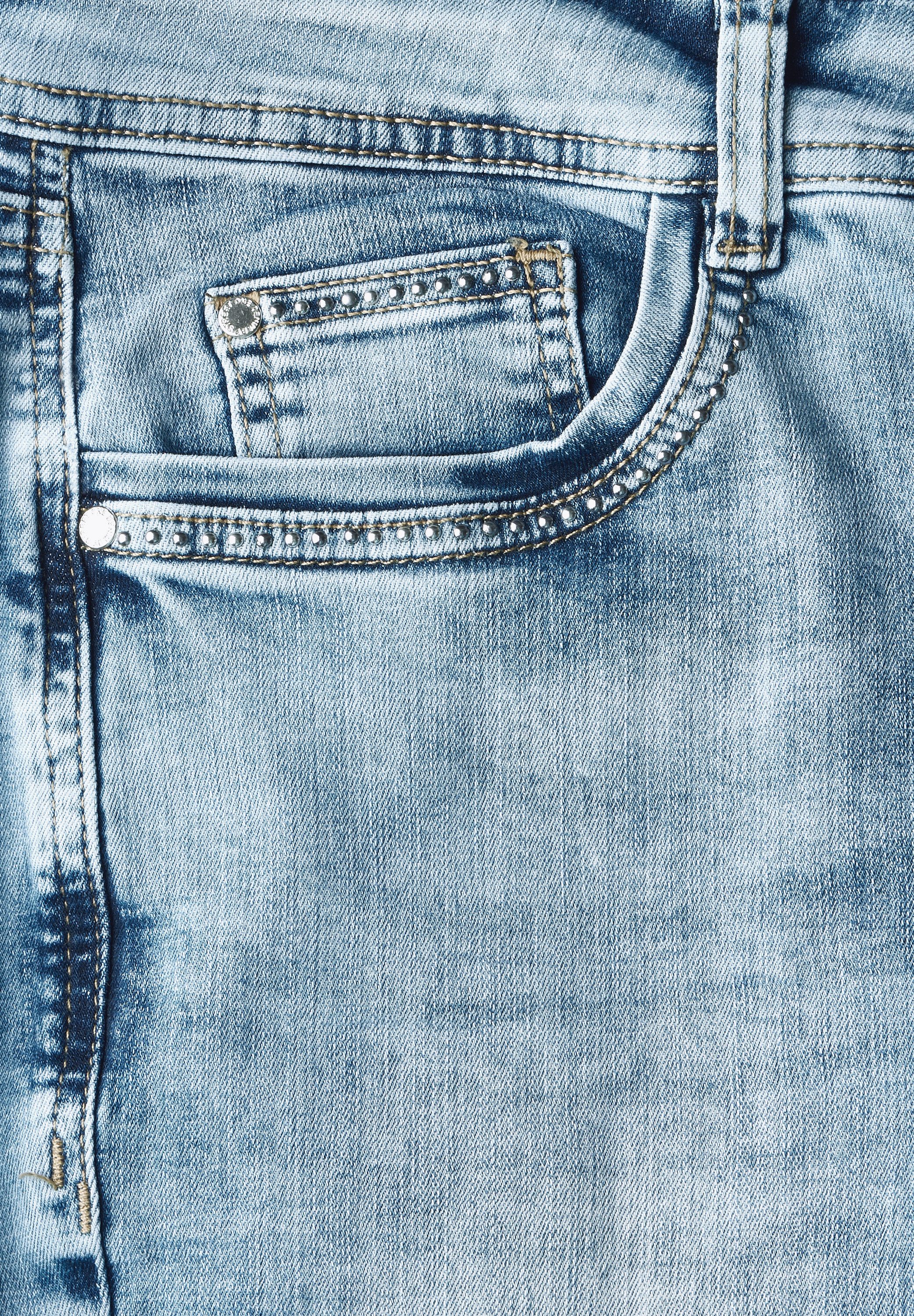 STREET ONE 3/4-Jeans Style Crissi mit Glitzer-Detail