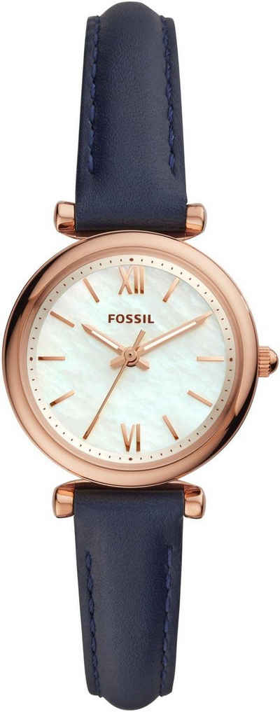 Fossil Quarzuhr CARLIE, ES4502, Armbanduhr, Damenuhr, Perlmutt-Zifferblatt