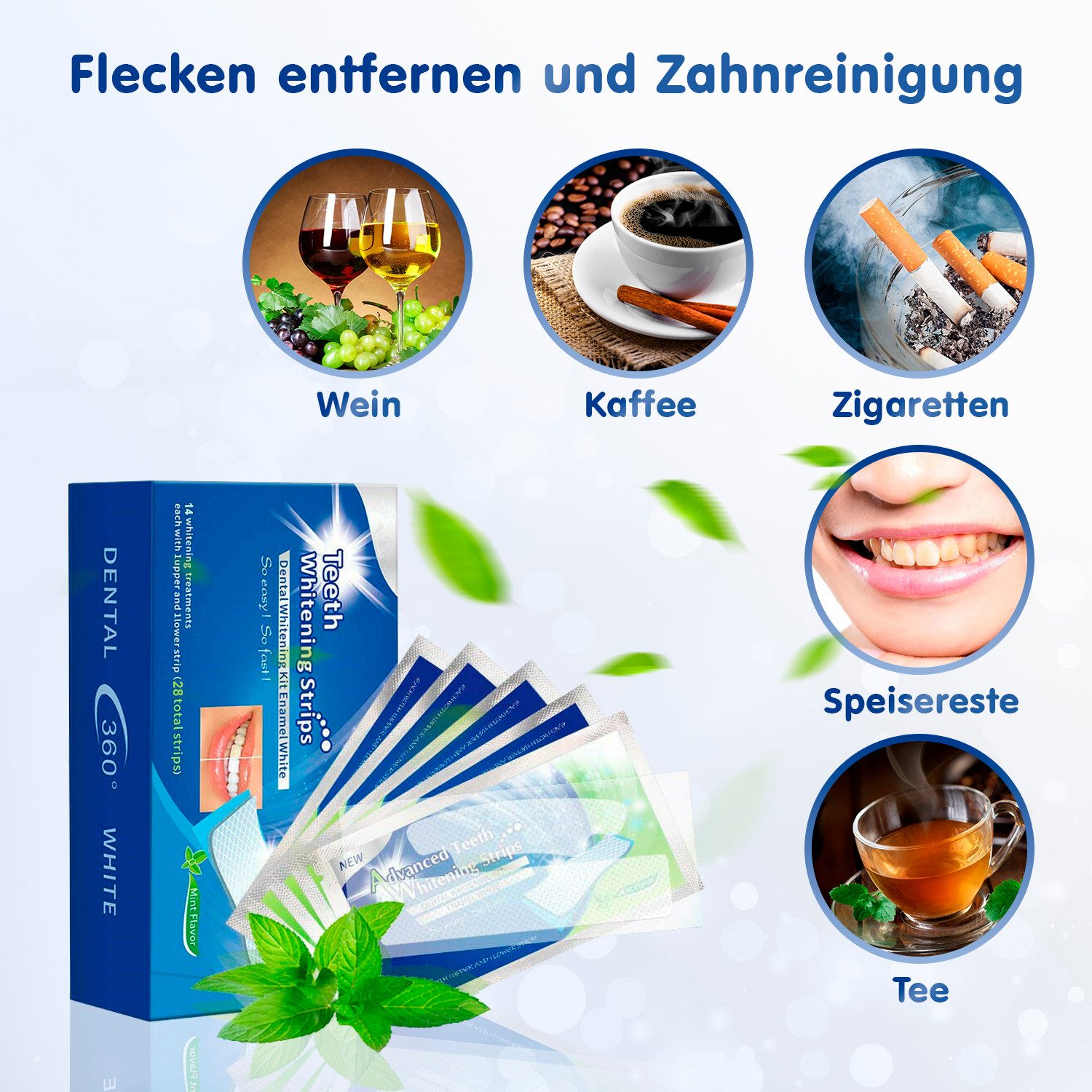 P-Beauty Cosmetic Accessories White Stripes 3D White Zahnaufhellungsstreifen 56St.