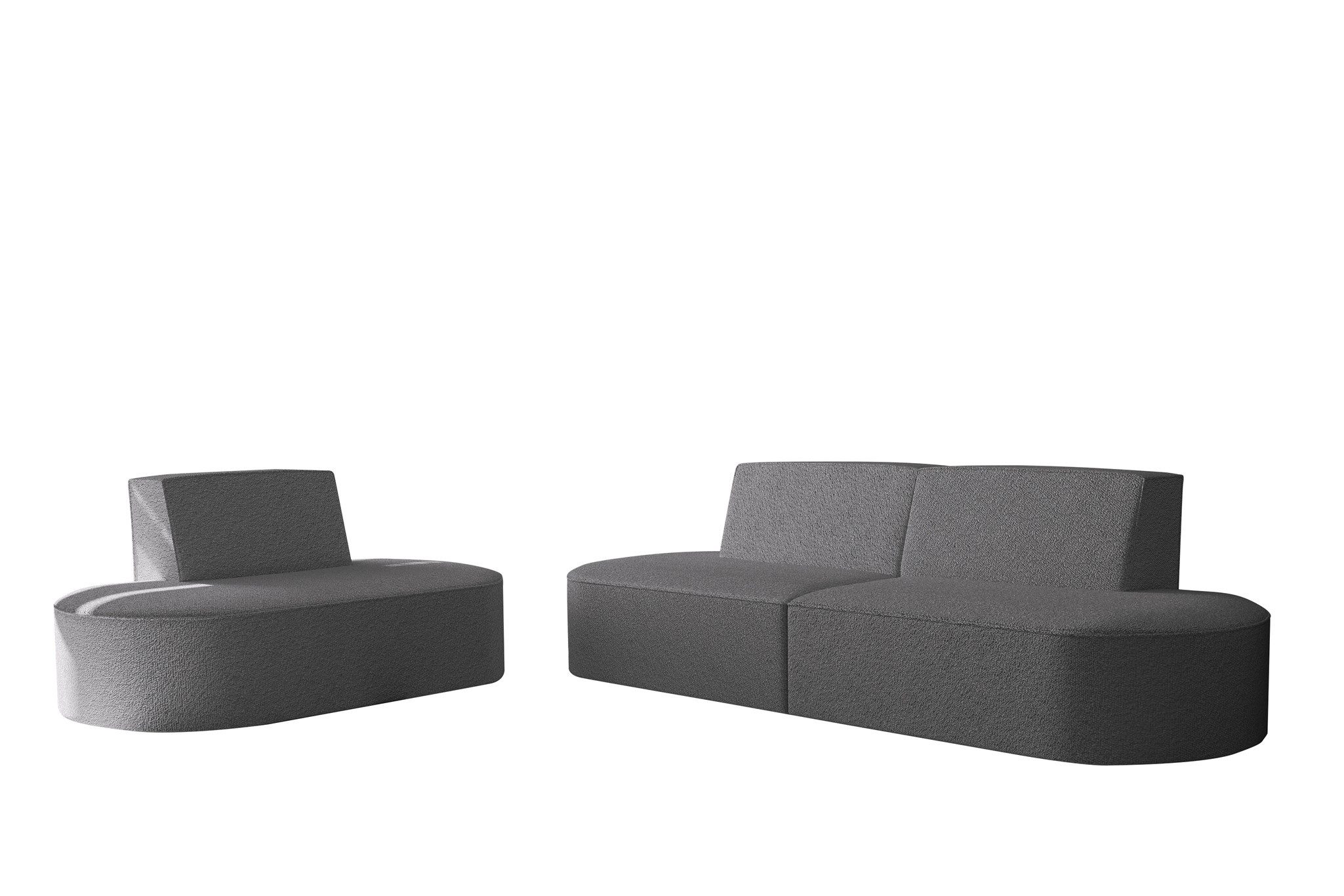 Fun Möbel Polstergarnitur Sofaset Designersofa MILOT 2-1 in Stoff, (Set, 2-tlg), Rundumbezug