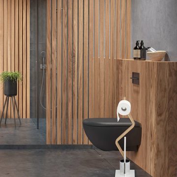 relaxdays Badezimmer-Set WC Garnitur stehend weiß