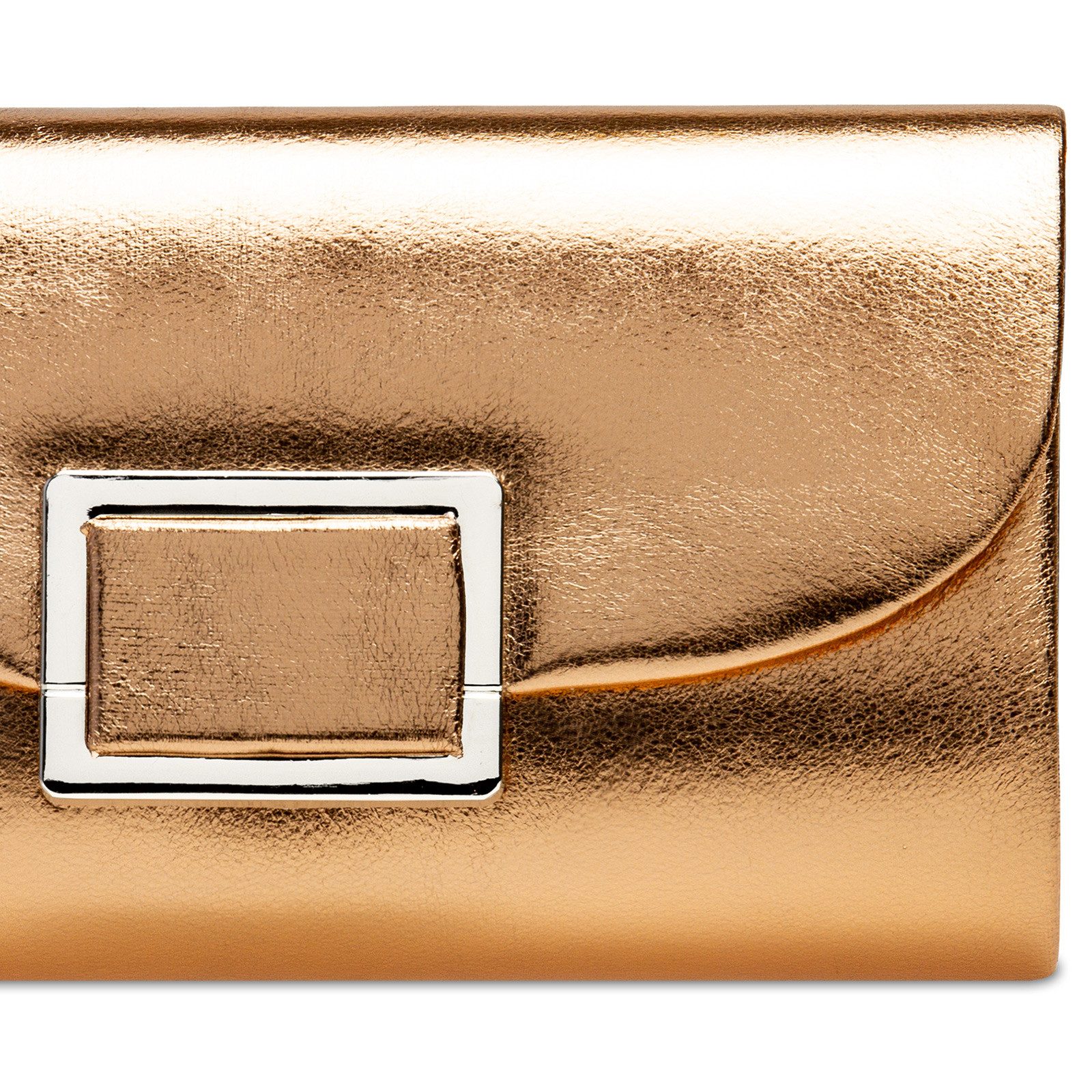 Caspar Clutch TA512 Damen Metallic Abendtasche mit Metalldekor – Bild 4 von 5