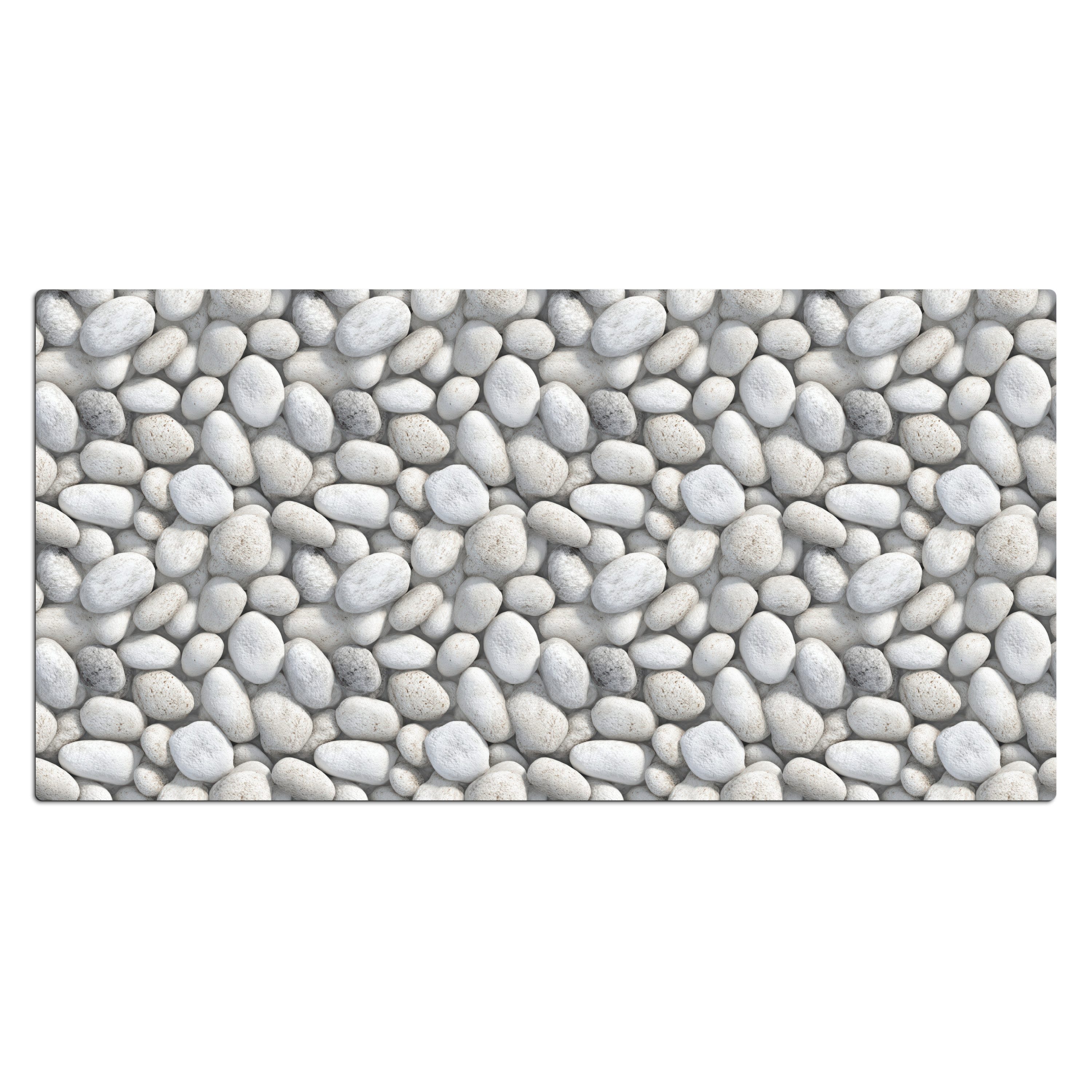 MuchoWow Gaming Mauspad Steine - Grau - Oval (1-St), Gaming Mauspad XXL, Schreibtischunterlage, Desk Mat Groß, 80x40 cm