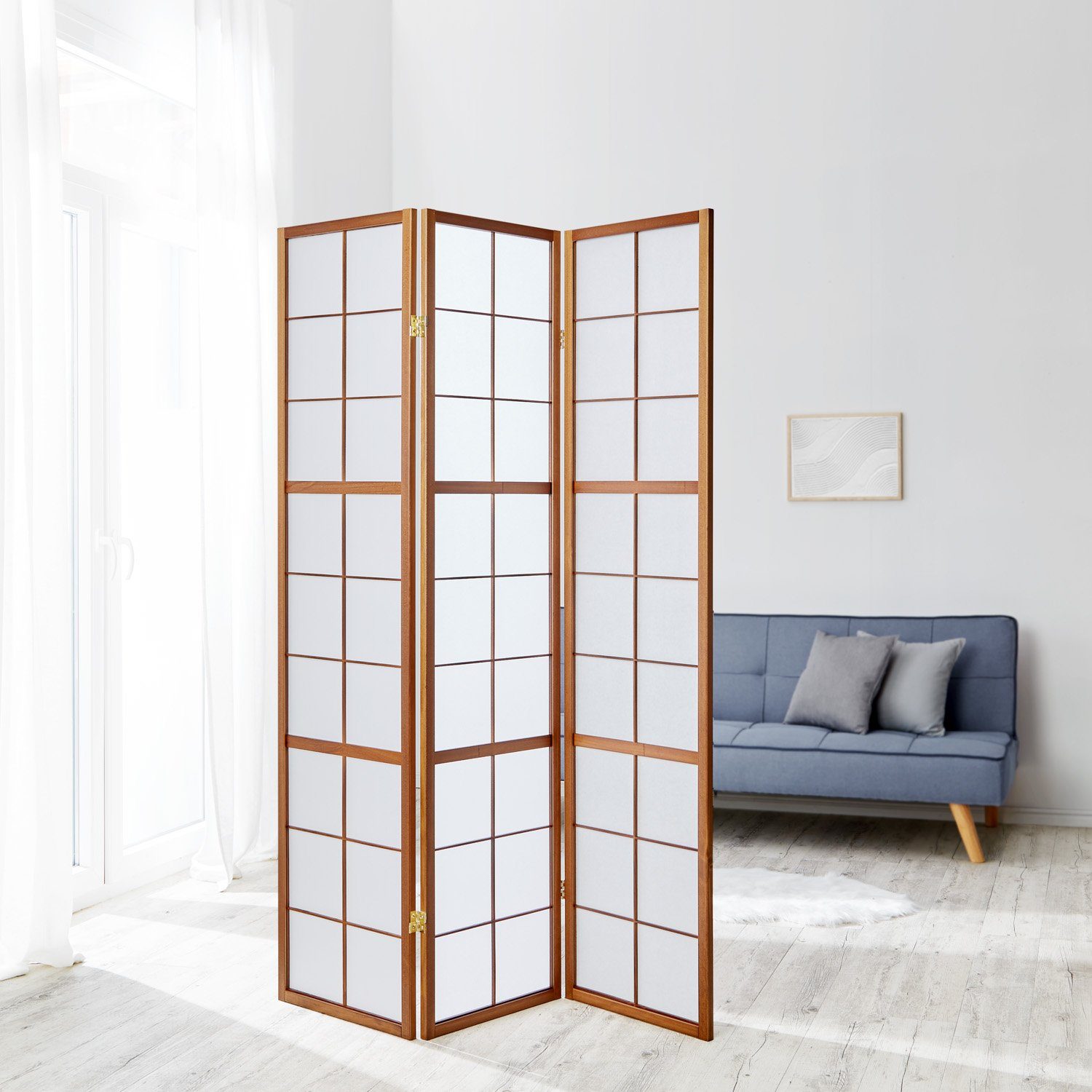 Homestyle4u Paravent Raumteiler Sichtschutz Trennwand Braun günstig online kaufen