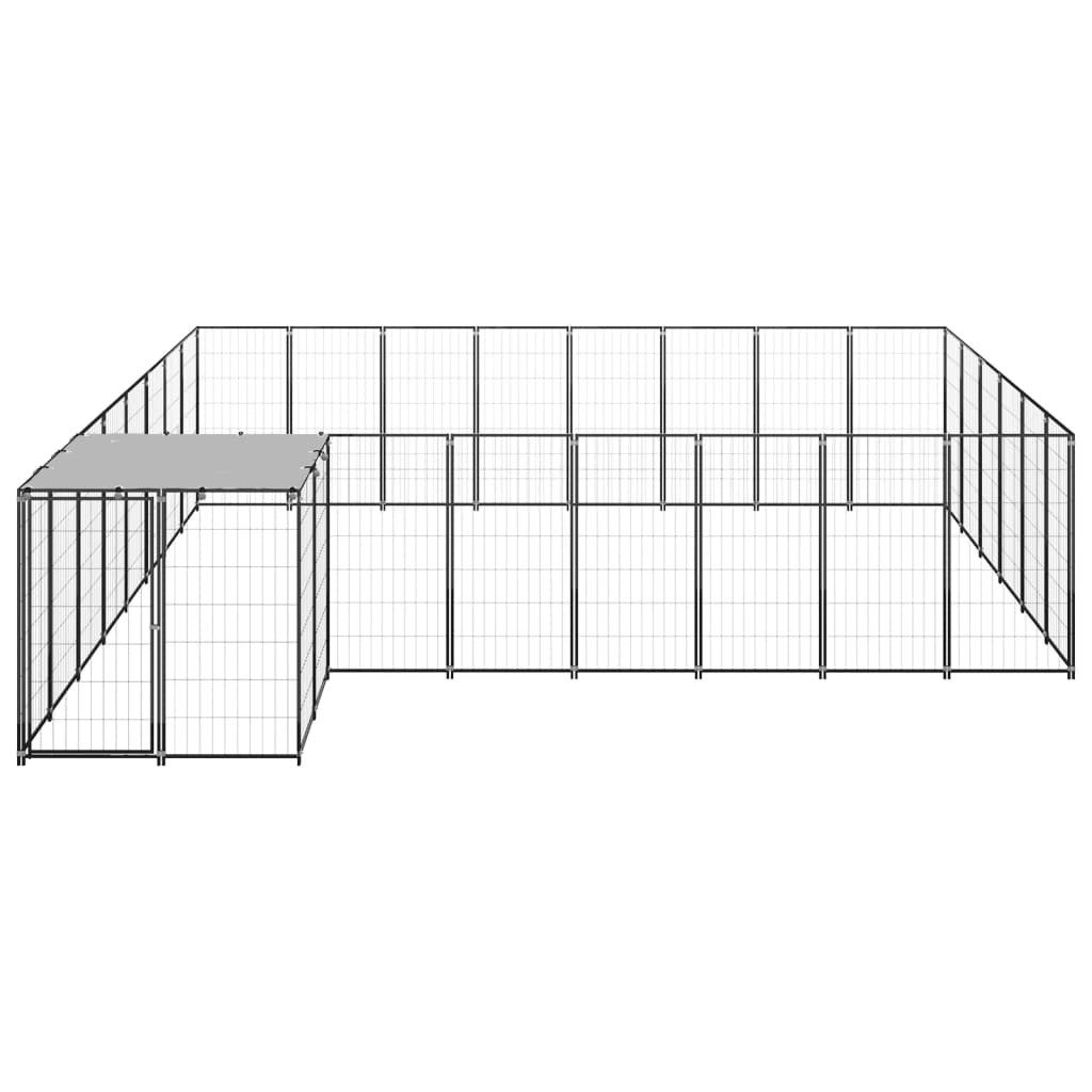 vidaXL Hundezwinger, Hundekäfig Schwarz 15,73 m² Stahl
