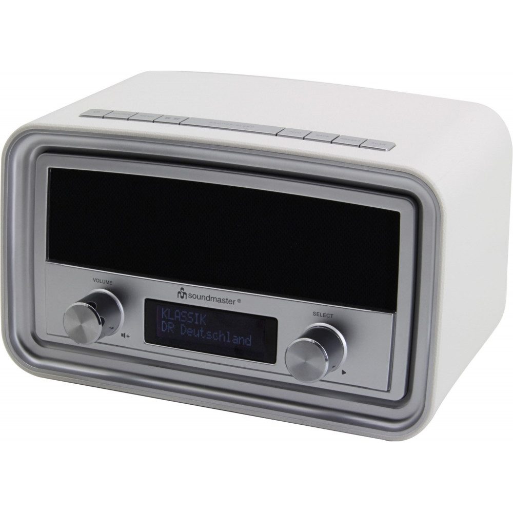 Soundmaster UR190WE Wecker DAB+ Radio weiß Radio (Tuner für UKW/DAB+, schickes weißes Design)