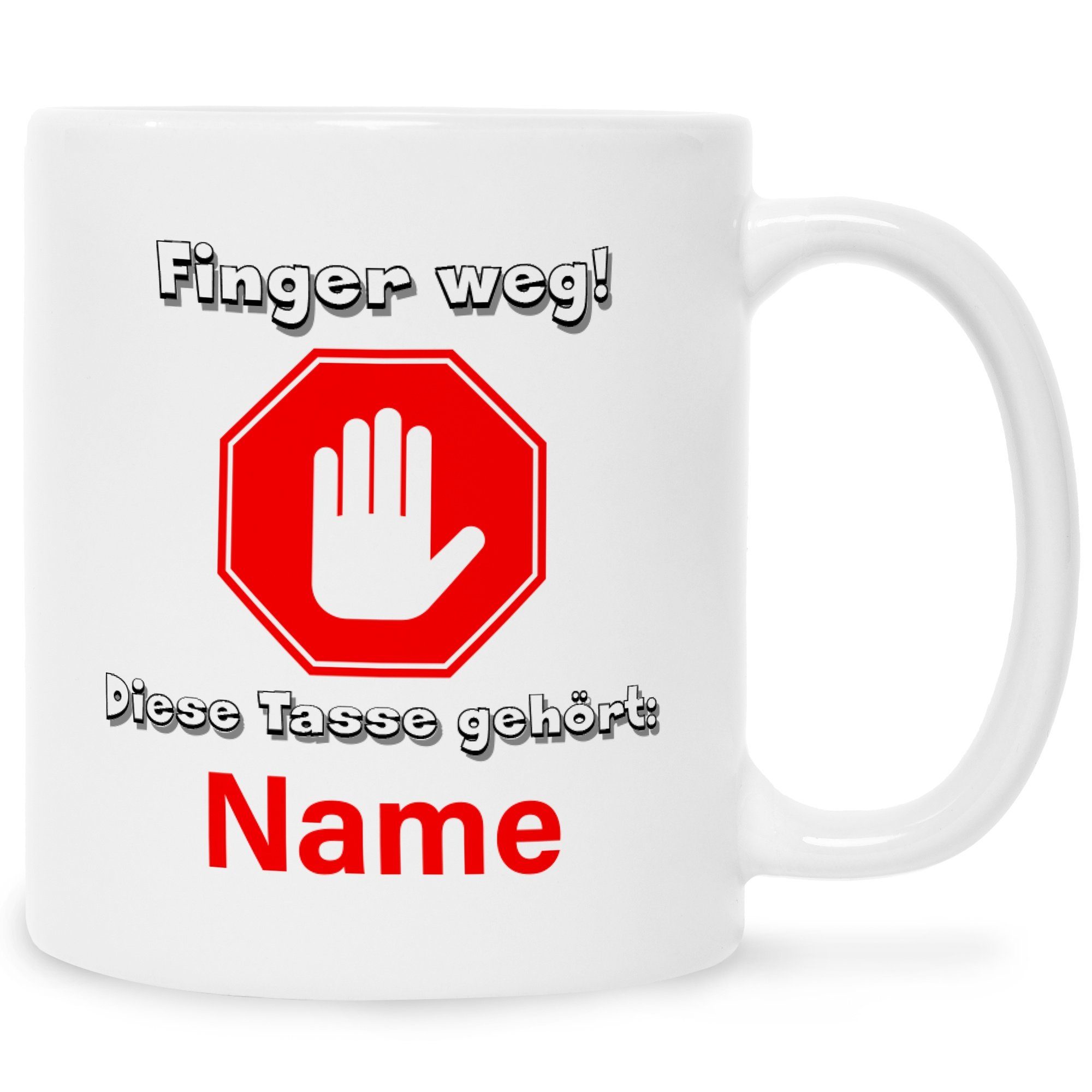 ᐅ GRAVURZEILE Tasse Bedruckte Tasse mit Spruch Finger weg!, Lustige