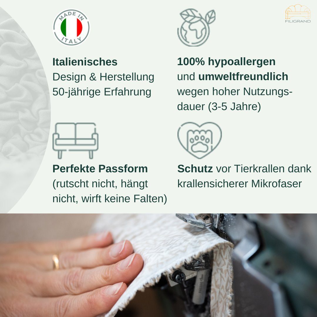 für GA.I.CO, und italienische puder Paulato by Handarbeit, Sessel, Bezug Sesselhusse langlebiger widerstandsfähiger blickdichter, Mikrofaserstoff