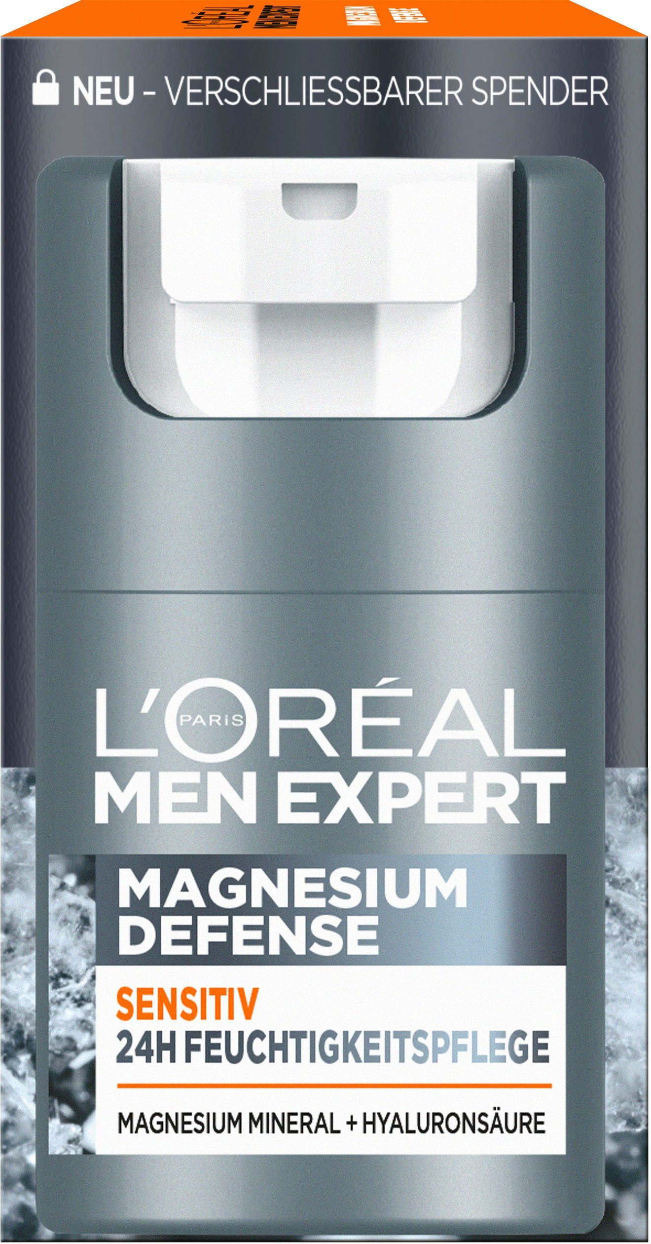 L'ORÉAL PARIS MEN EXPERT Gesichtsgel Magnesium Defense Pflege, für emfpindliche Haut, mit Hyaluronsäure, feuchtigkeitsspendend