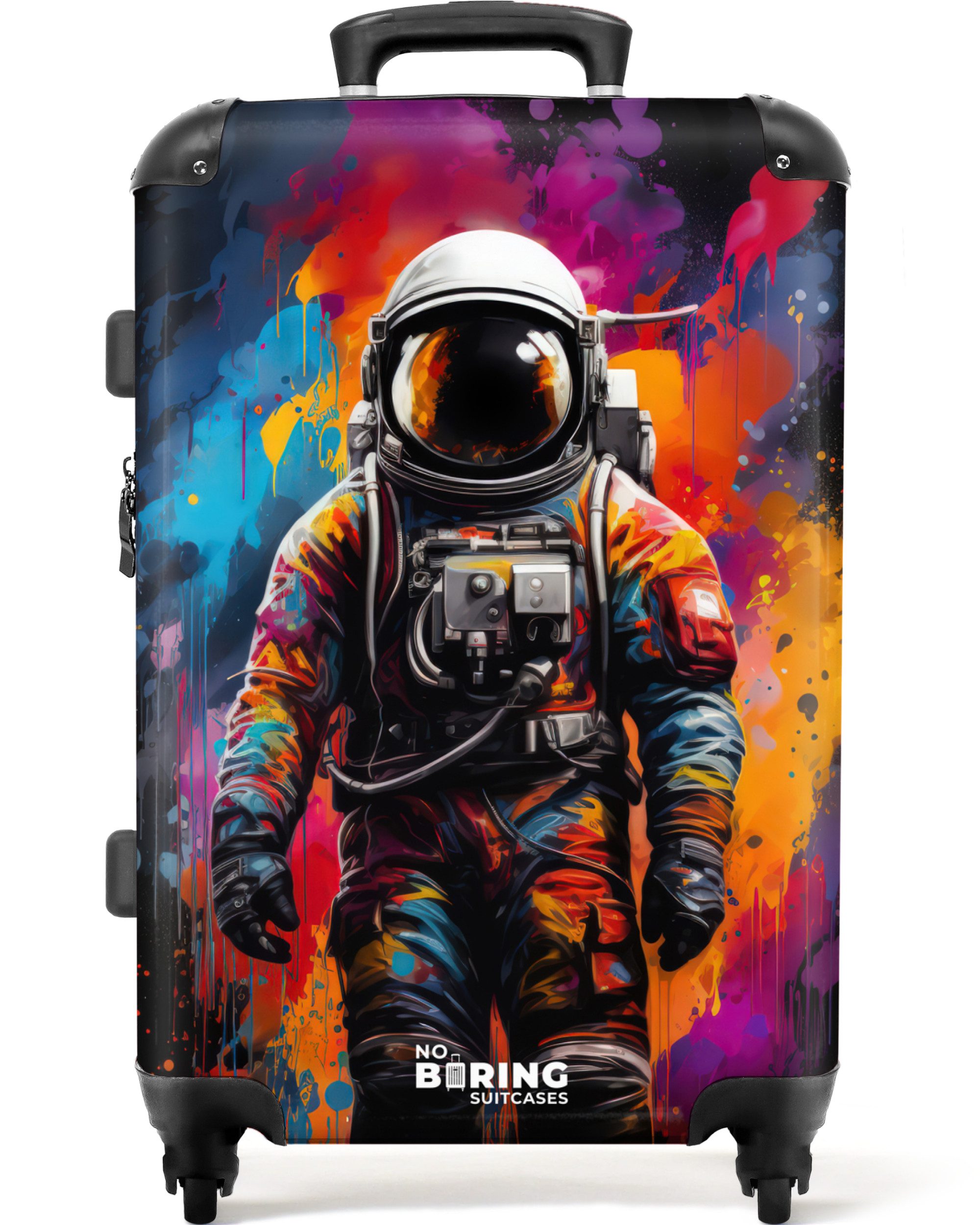 NoBoringSuitcases.com© Hartschalen-Trolley Astronaut umgeben von Graffiti günstig online kaufen