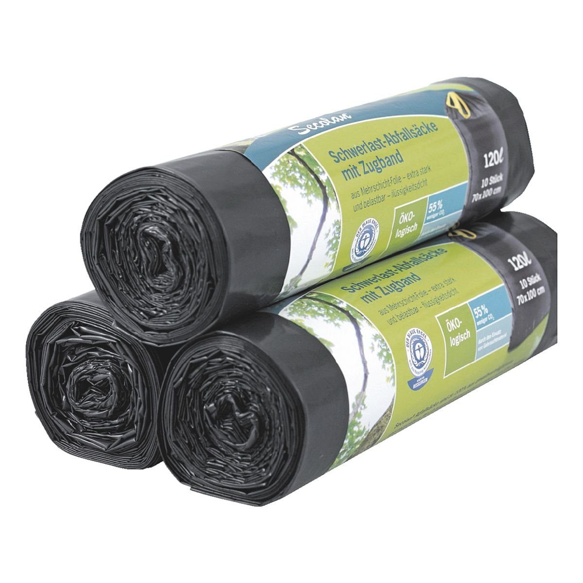 SECOLAN 10 Müllbeutel 120 L blau/schwarz, Bild 2