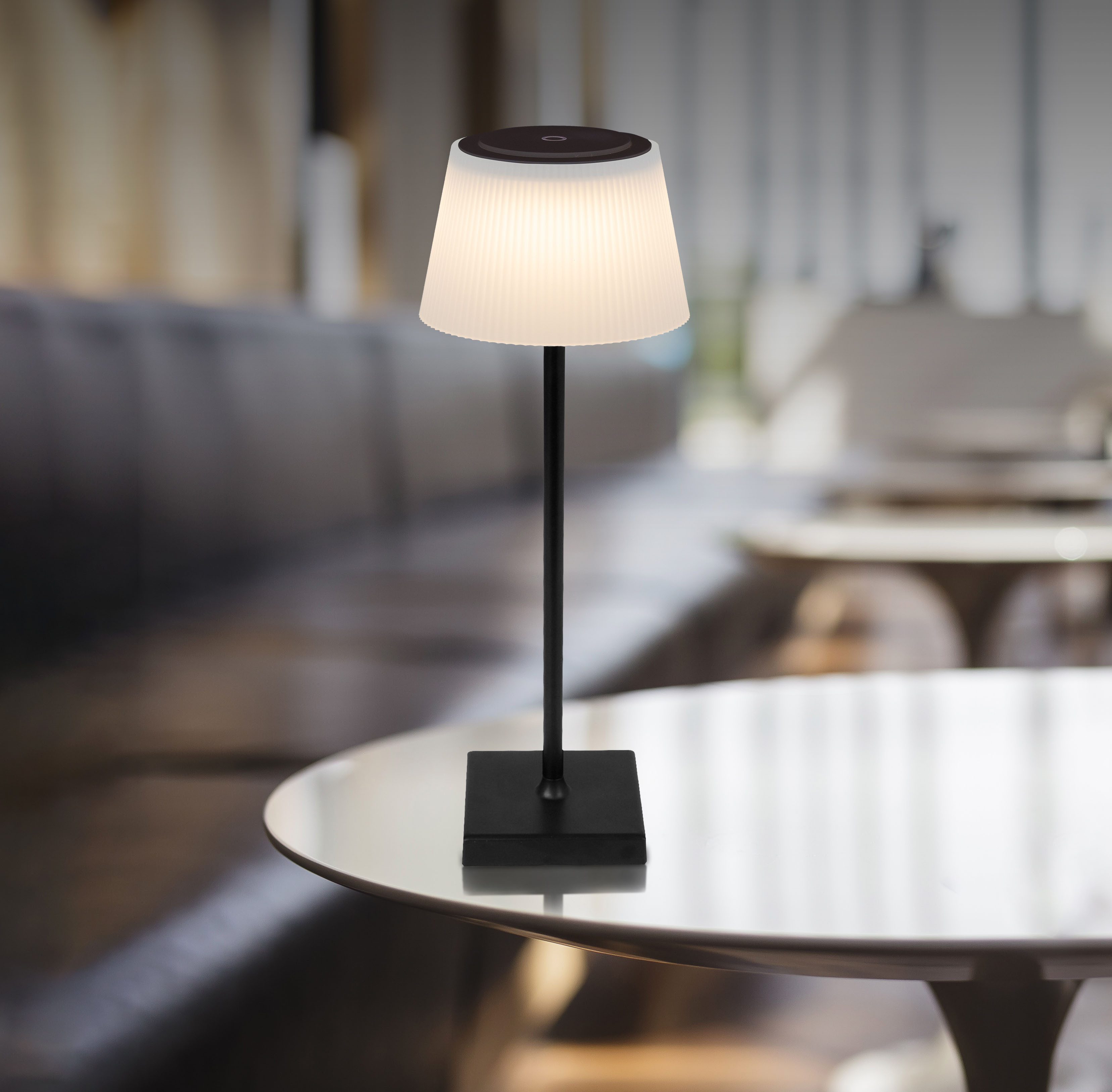 GLOBO LIGHTING Tischleuchte GREGOIR, Dimmfunktion, Memoryfunktion, mehrere Helligkeitsstufen, LED fest integriert, warmweiß - kaltweiß, Tischlampe Nachttischlampe Deko-Tischleuchte Schlafzimmer