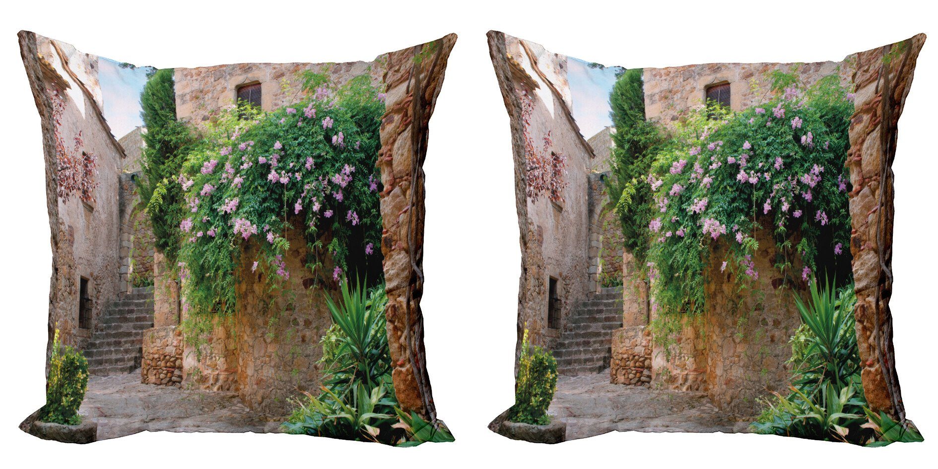 Kissenbezüge Stück), Urlaub Accent Doppelseitiger (2 Abakuhaus Digitaldruck, Sommer-Garten-Blumen Modern