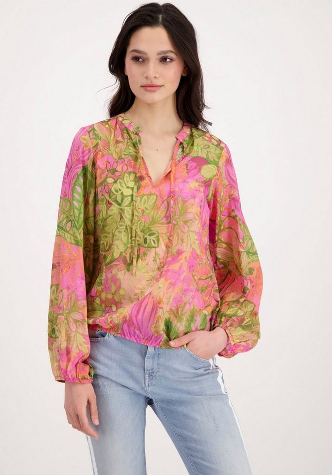 Monari Schlupfbluse Bluse Paisley allover mit Tropicalprint